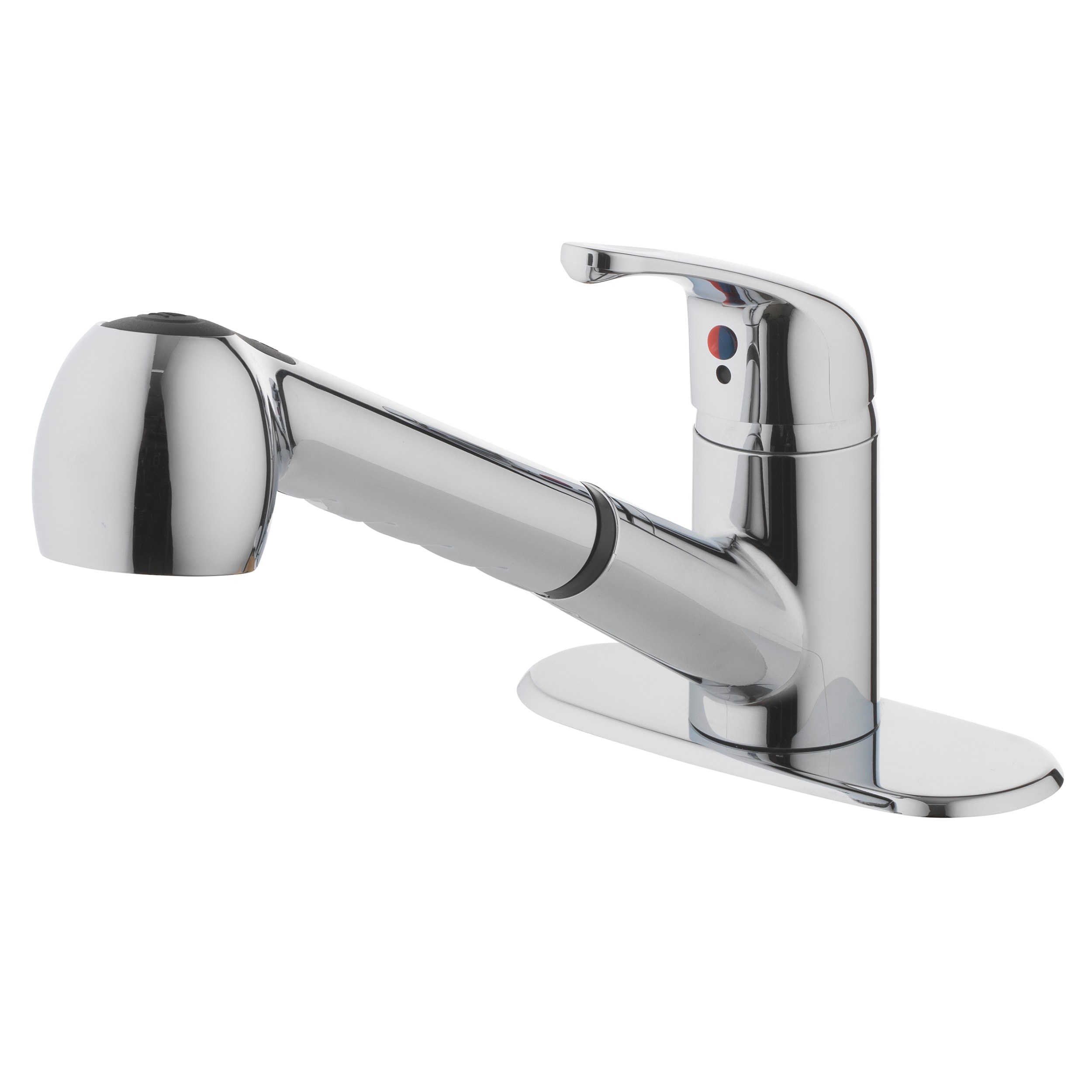 Project Source Chrome 1-Handle Deck-Mount Utility Faucet with Pulldown Sprayer