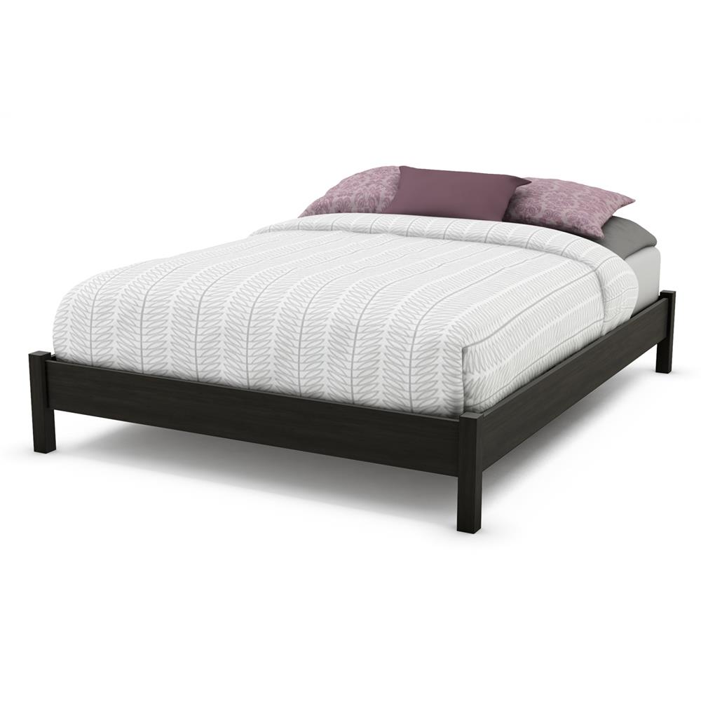 South Shore Furniture Gravity Ebony Queen Composite Platform Bed with ...