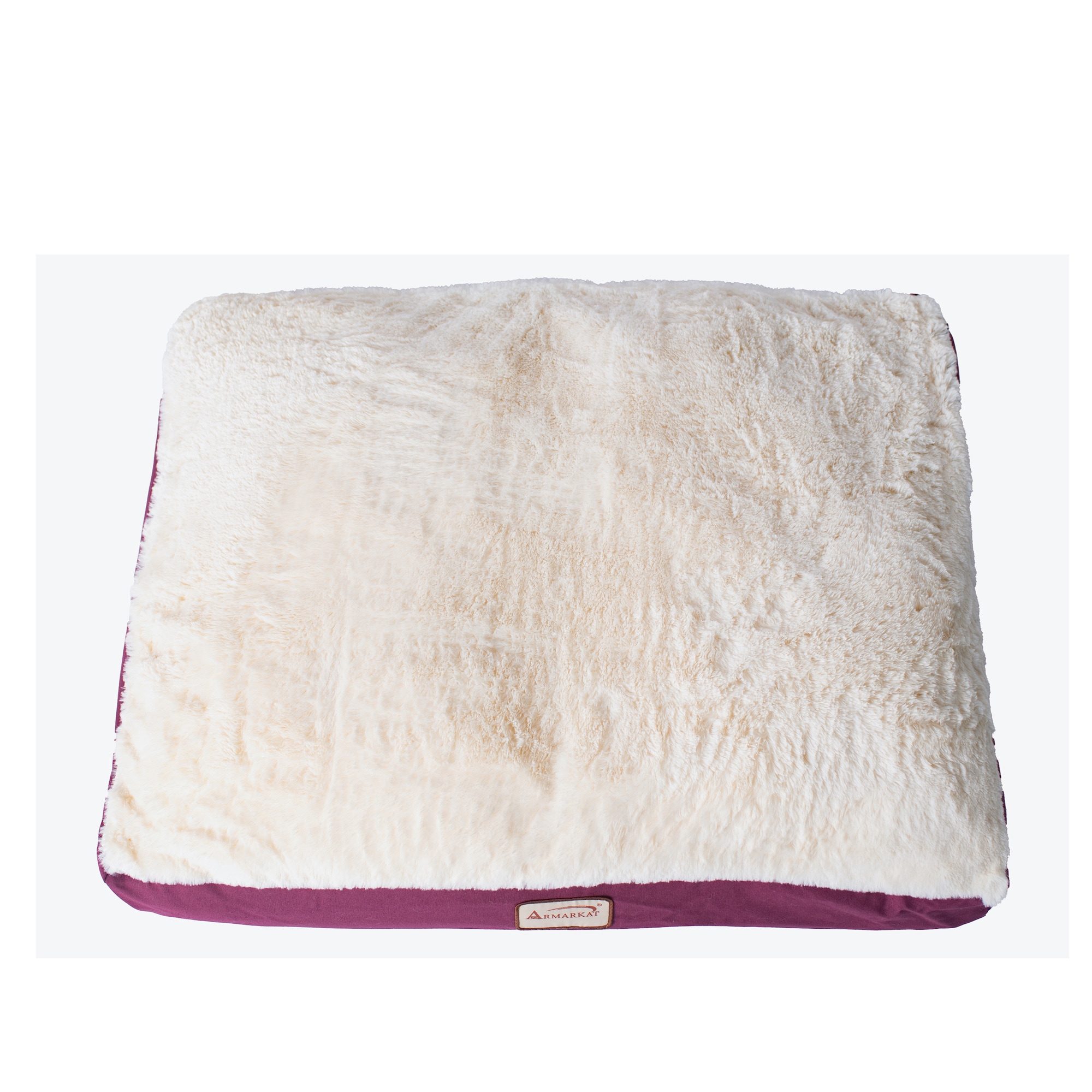 Large Ivory and Burgundy Waterproof Pet Bed Mat