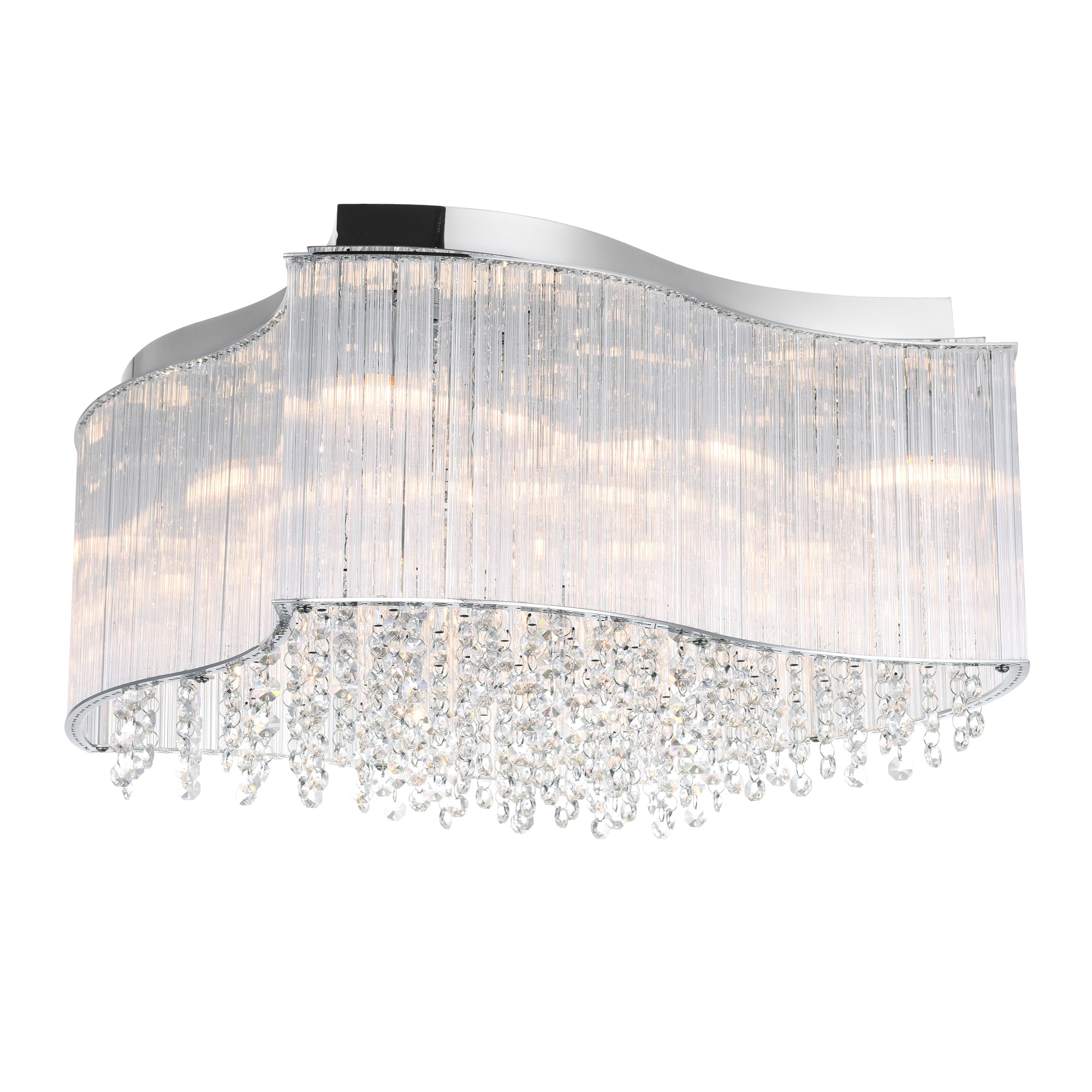 CWI Lighting 5320C20C-S Elsa 10-Light 20-in Chrome Flush Mount Light