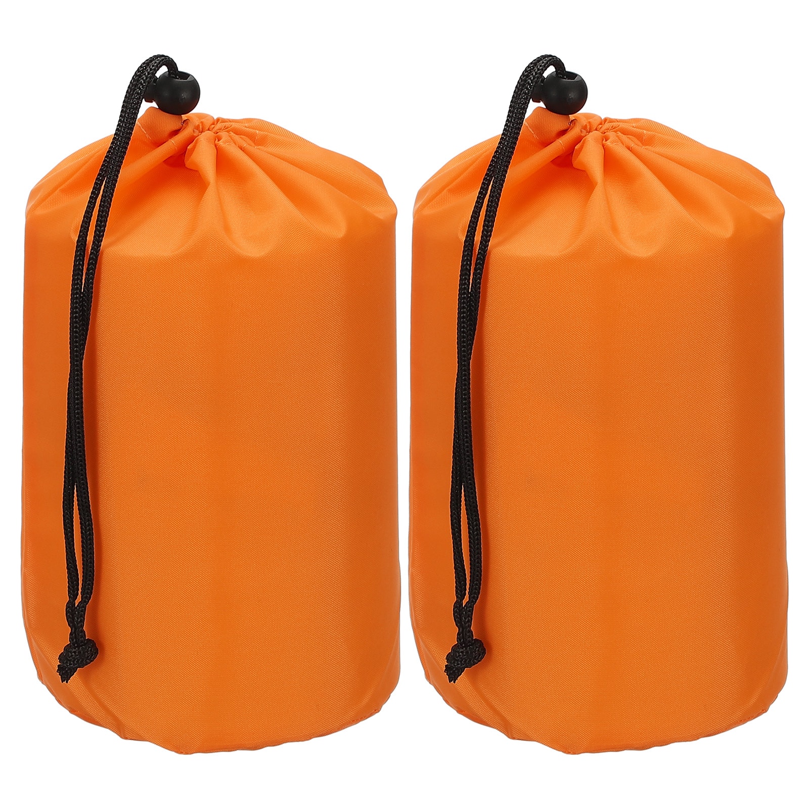 PATIKIL Stuff Sack 2pcs 5 x 10 Inch Waterproof Outdoor Storage Sack Portable Drawstring Dust Flap Bag Lightweight Bag for Camping Hiking Travel Orange