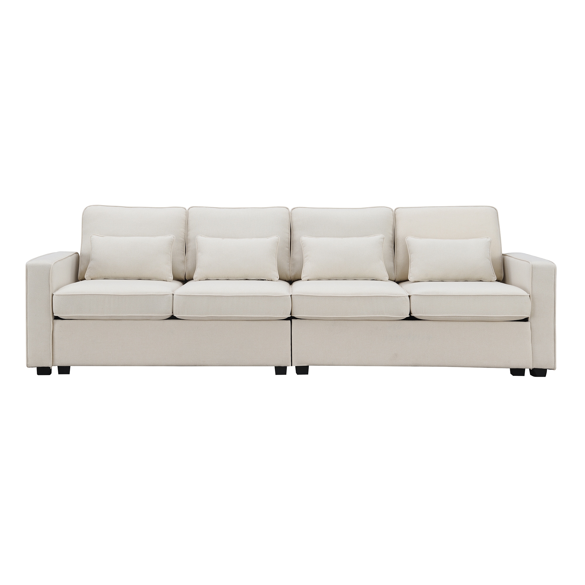 GZMR GZ-GN3886A 104" 4-Seater Modern Linen Fabric Sofa 104-in Modern Beige 4 -seater Sofa