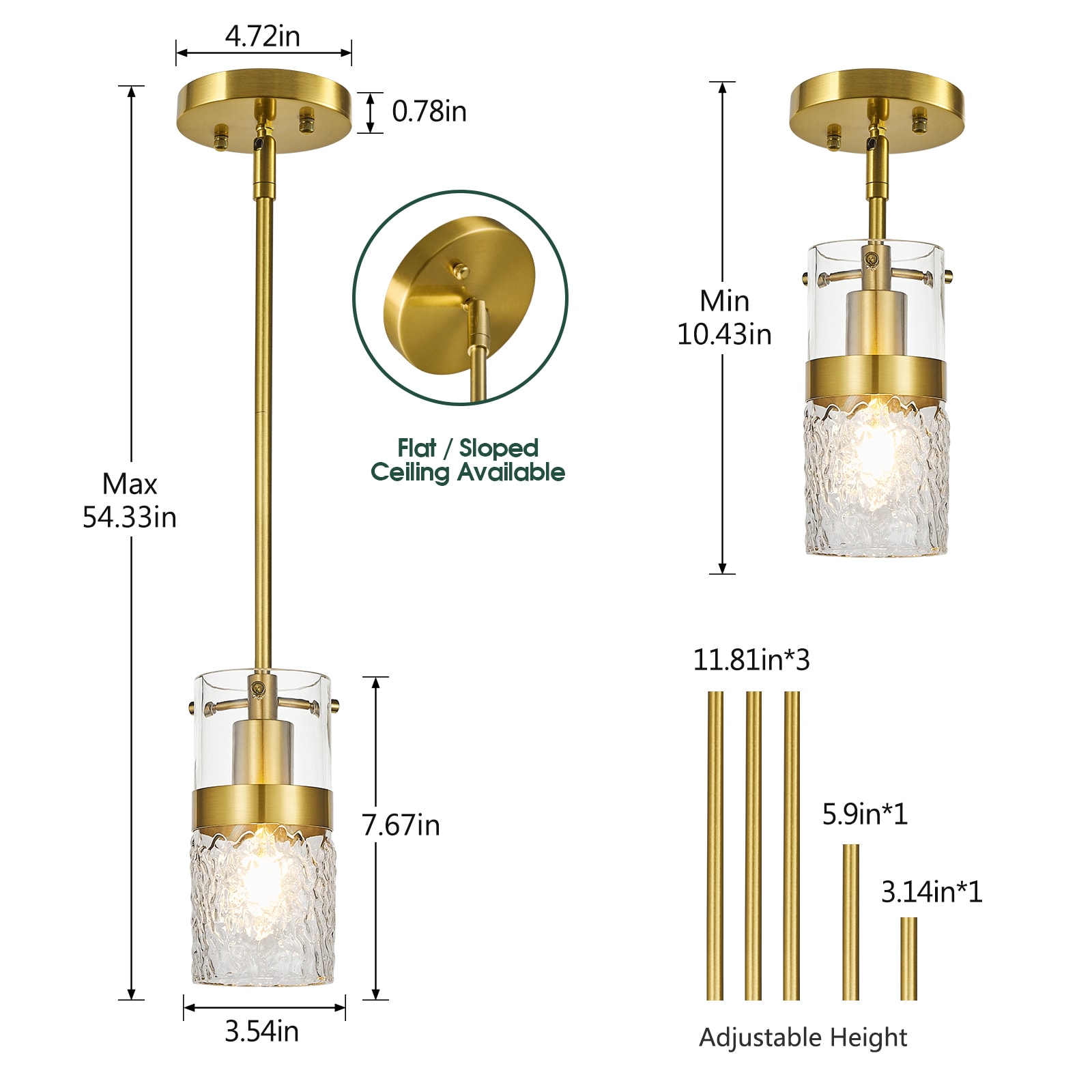 ZHLLMQ JP-4130-2PACK-GOLD Pendant-Lights - View #2