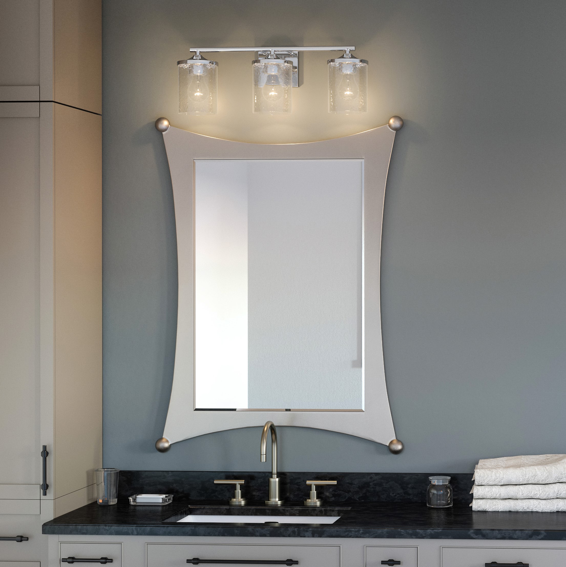 Quoizel ABR8621C Abner 21-in 3-Light Polished Chrome Transitional Vanity Light