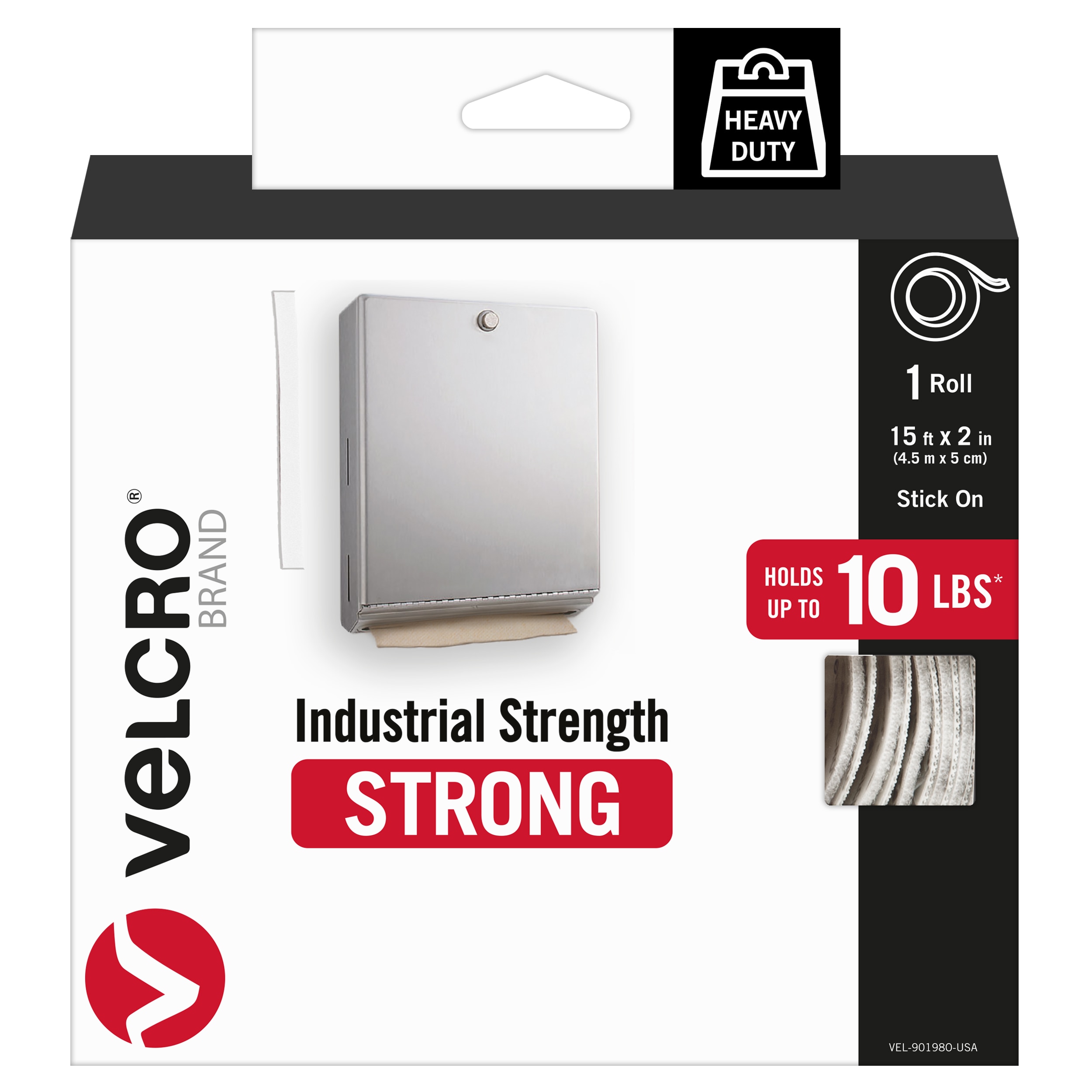 VELCRO Brand 4-in Black Industrial Strength 4In X 2In Strips. White Hook  and Loop Fastener.01-sq ft (2-Pack) in the Specialty Fasteners & Fastener  Kits department at