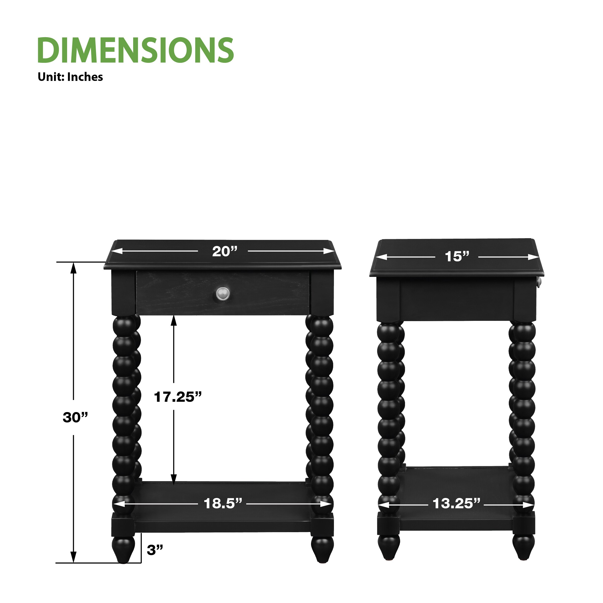 OSP Home Furnishings ELIST-BLK End-Tables - View #5