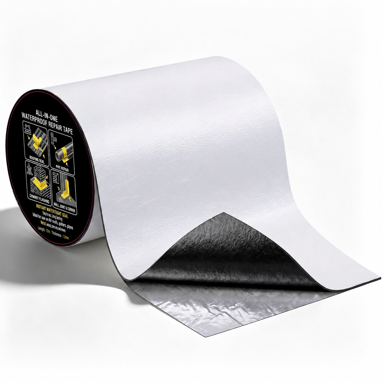 KHKFY  6 in X 32 ft Roof Repair Tape Heavy Duty Waterproof Asphalt Patch UV Resistant Flashing Tape for RV Metal Roof Mobile Home Trailer