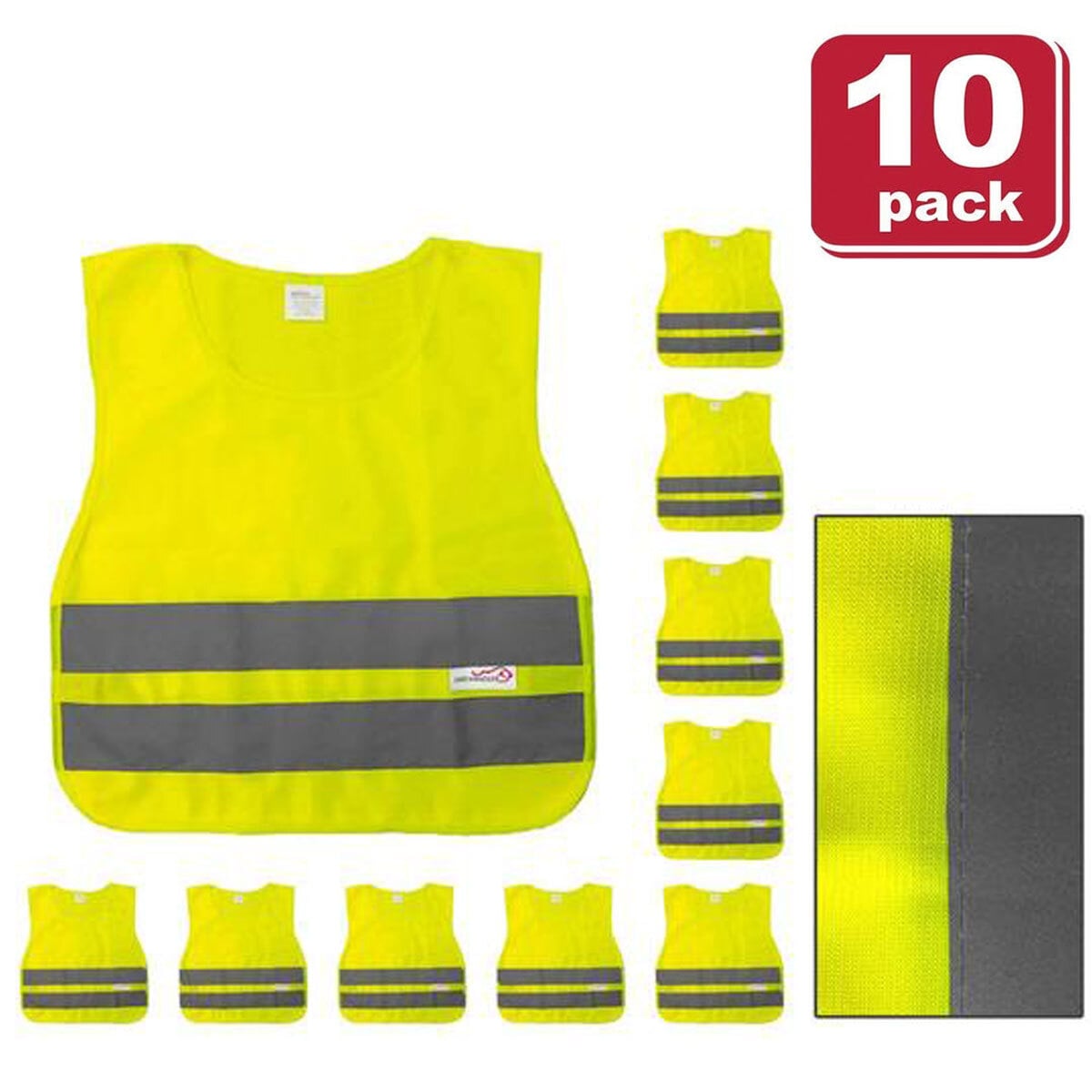 BISON LIFE BLSH-ES-M-SV5Y-2-5 Unisex Yellow Polyester High Visibility Reflective Safety Vest M