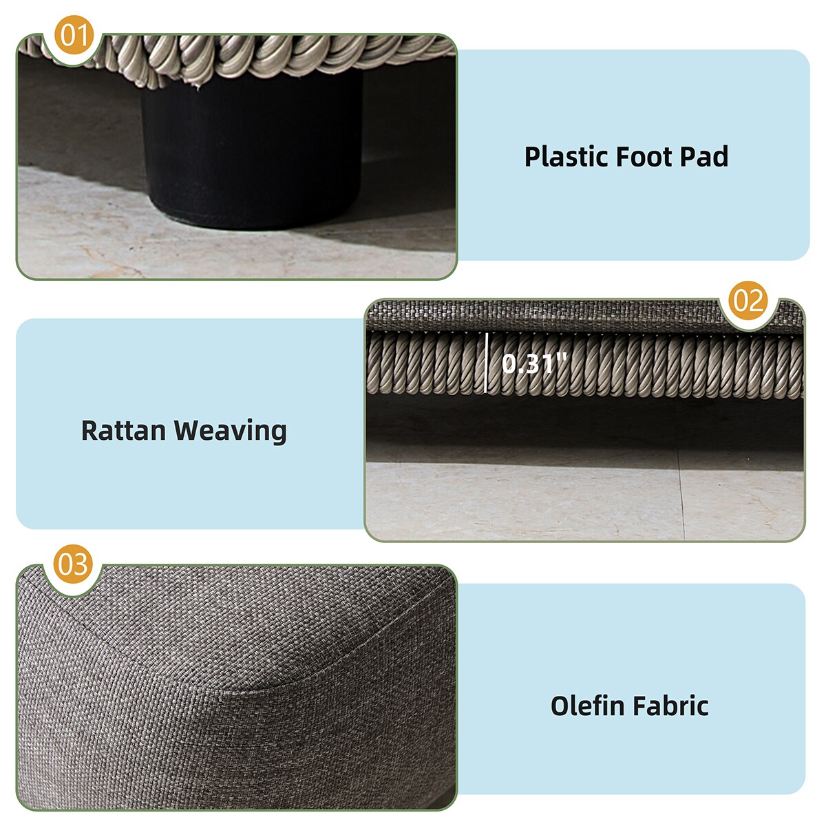 Direct Wicker DWS-KEPLER-RA1-2SS Patio-Sofas-Daybeds - View #5