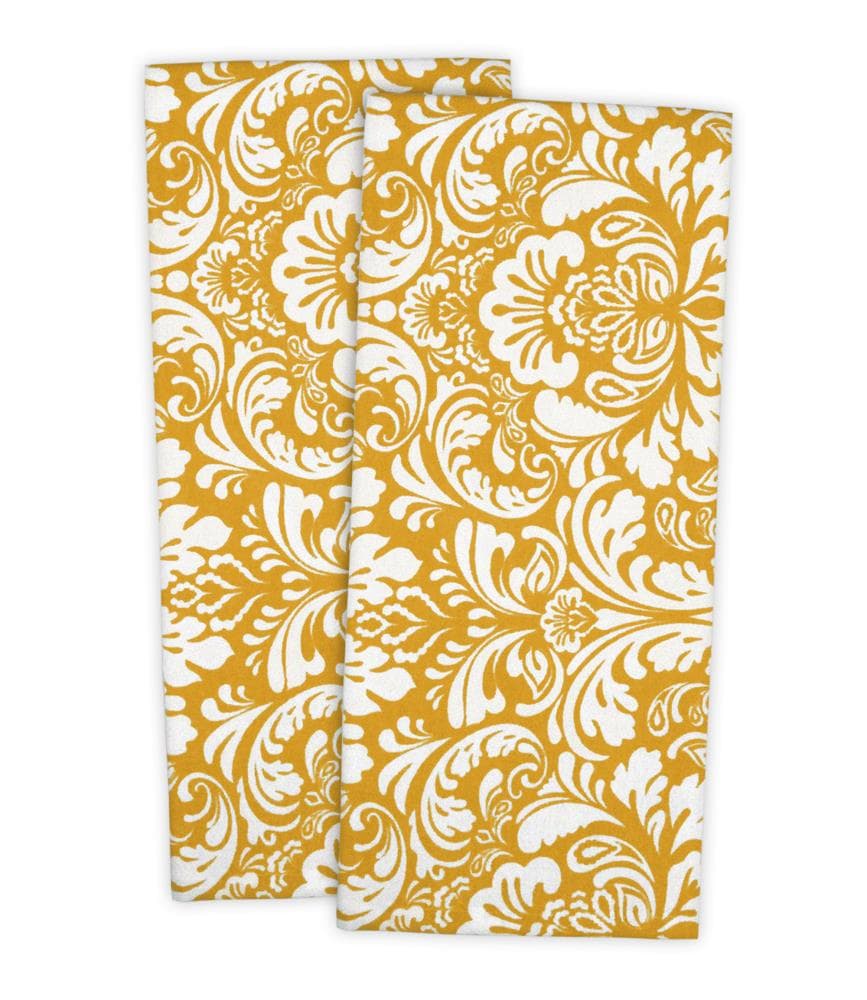 Dii Yellow Cotton Dish Towels - Set Of 2 - 18x28 Inches - Elegant 