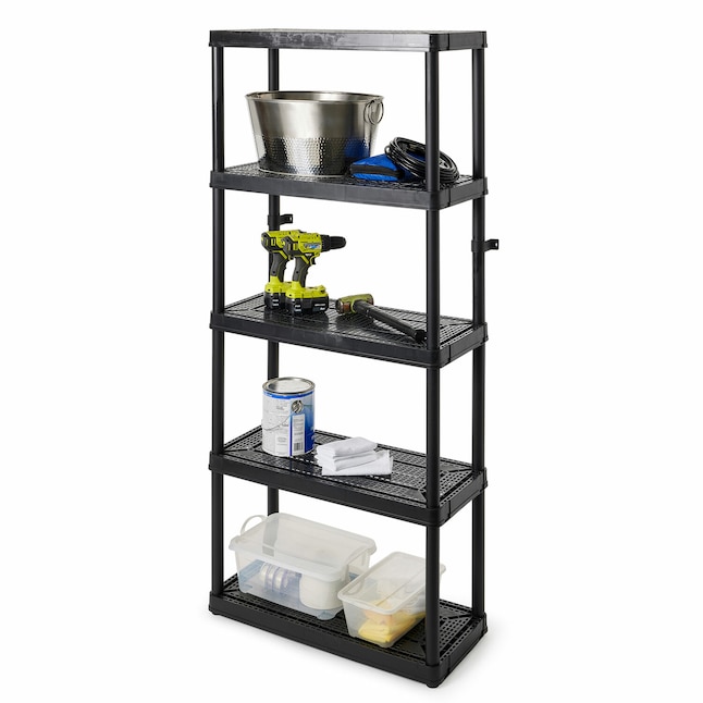 Gracious Living Resin Heavy Duty 5-Tier Utility Shelving Unit (32-in W ...
