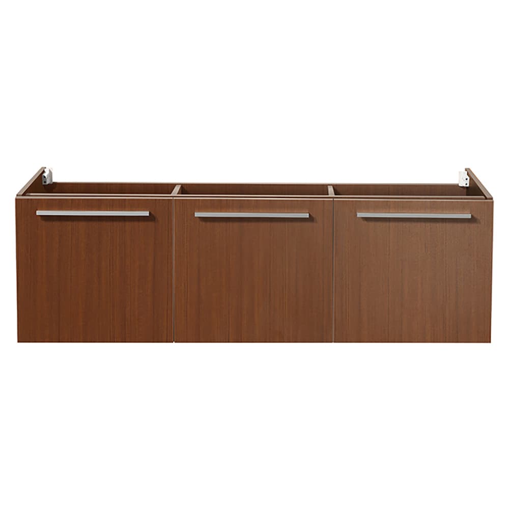 Teak 59" Wall-Mount Double Vanity Cabinet Base