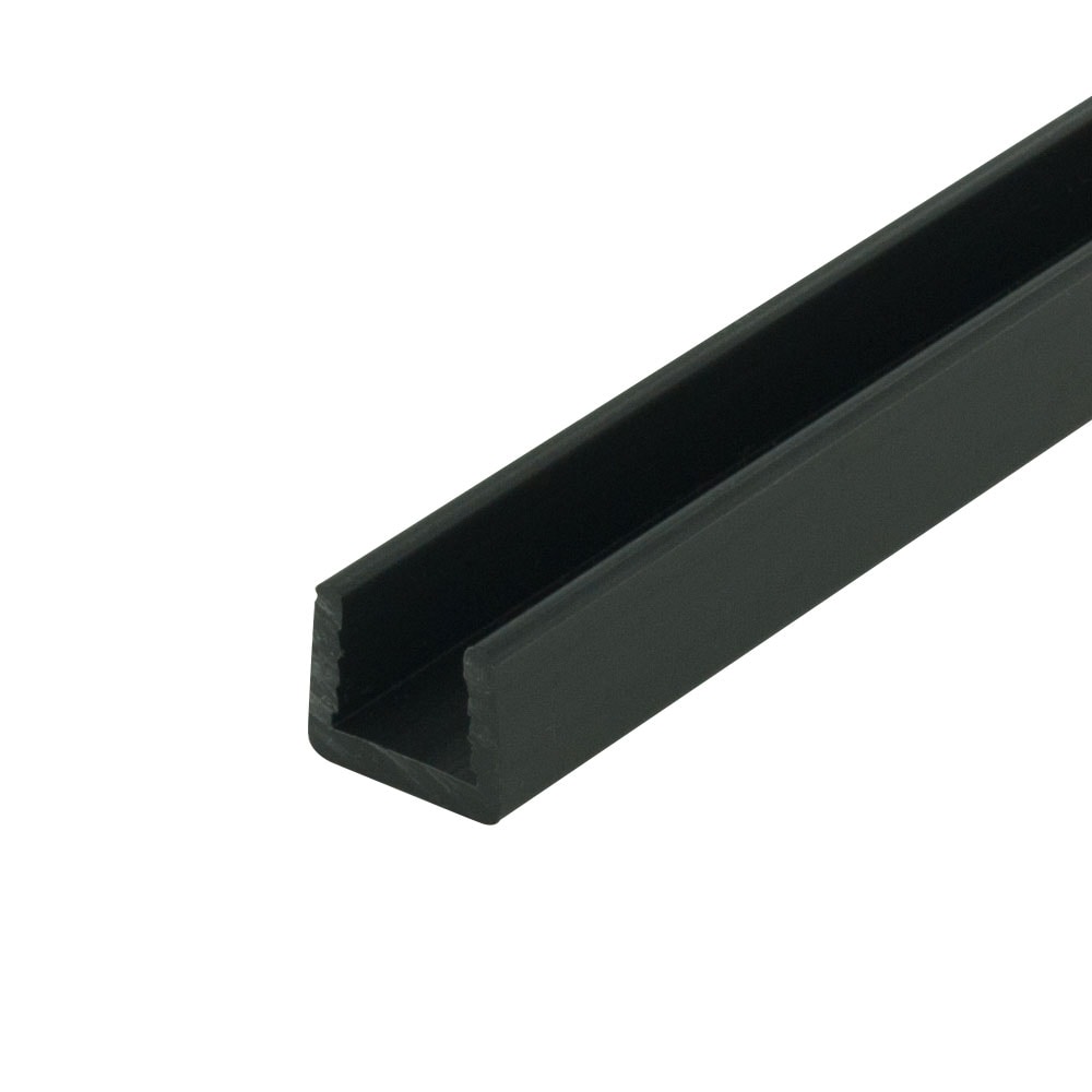 Outwater 3P1.27.01571 Black 3/8-in Styrene Plastic U-Channel/C-Channel 48-in Lengths (Pack of 3)