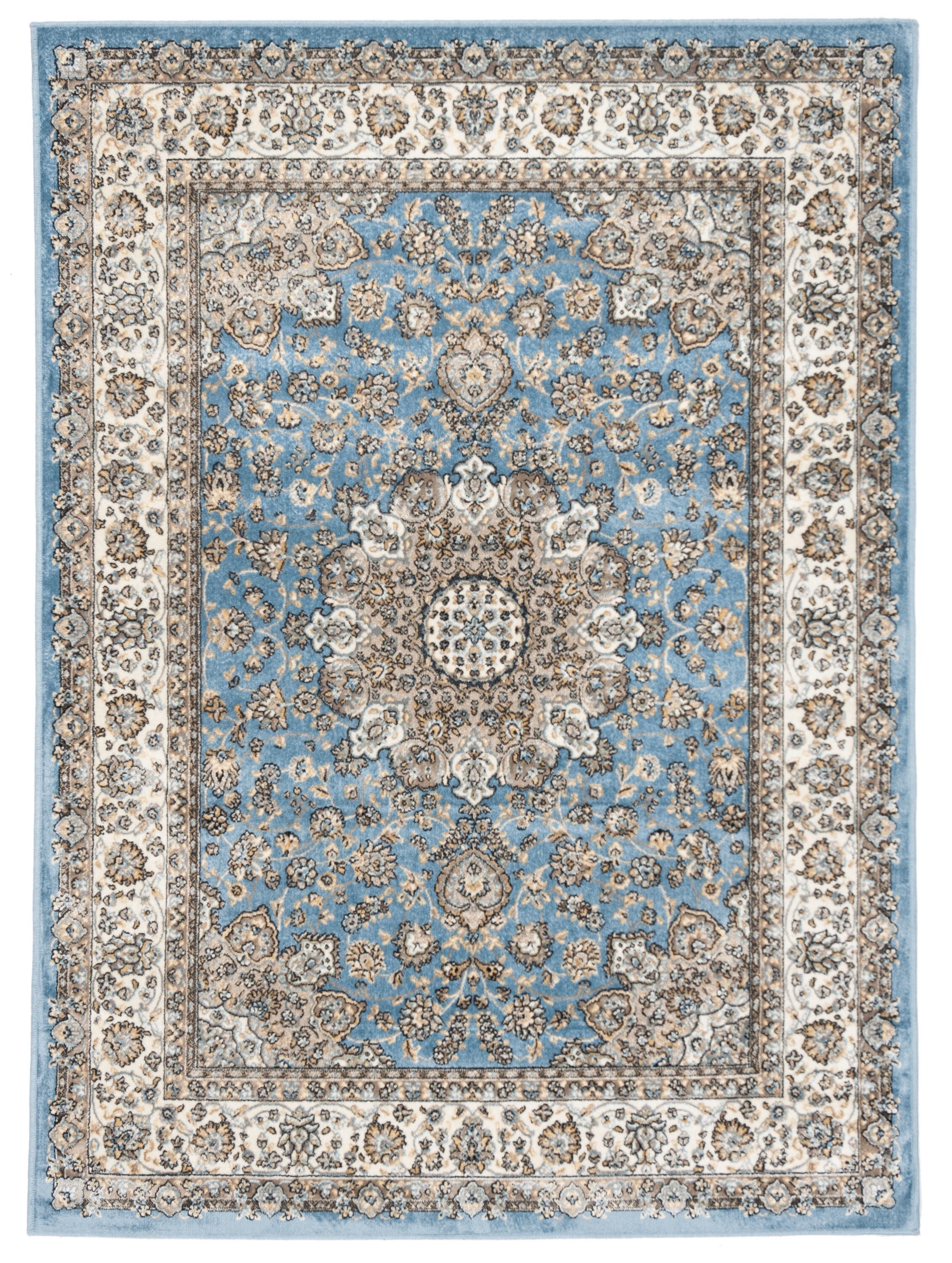 Safavieh ATL668L-3 Atlas Ardebil 3 x 5 (ft) Loomed Synthetic Blue/Ivory Rectangular Indoor Floral/Botanical Oriental Throw rug