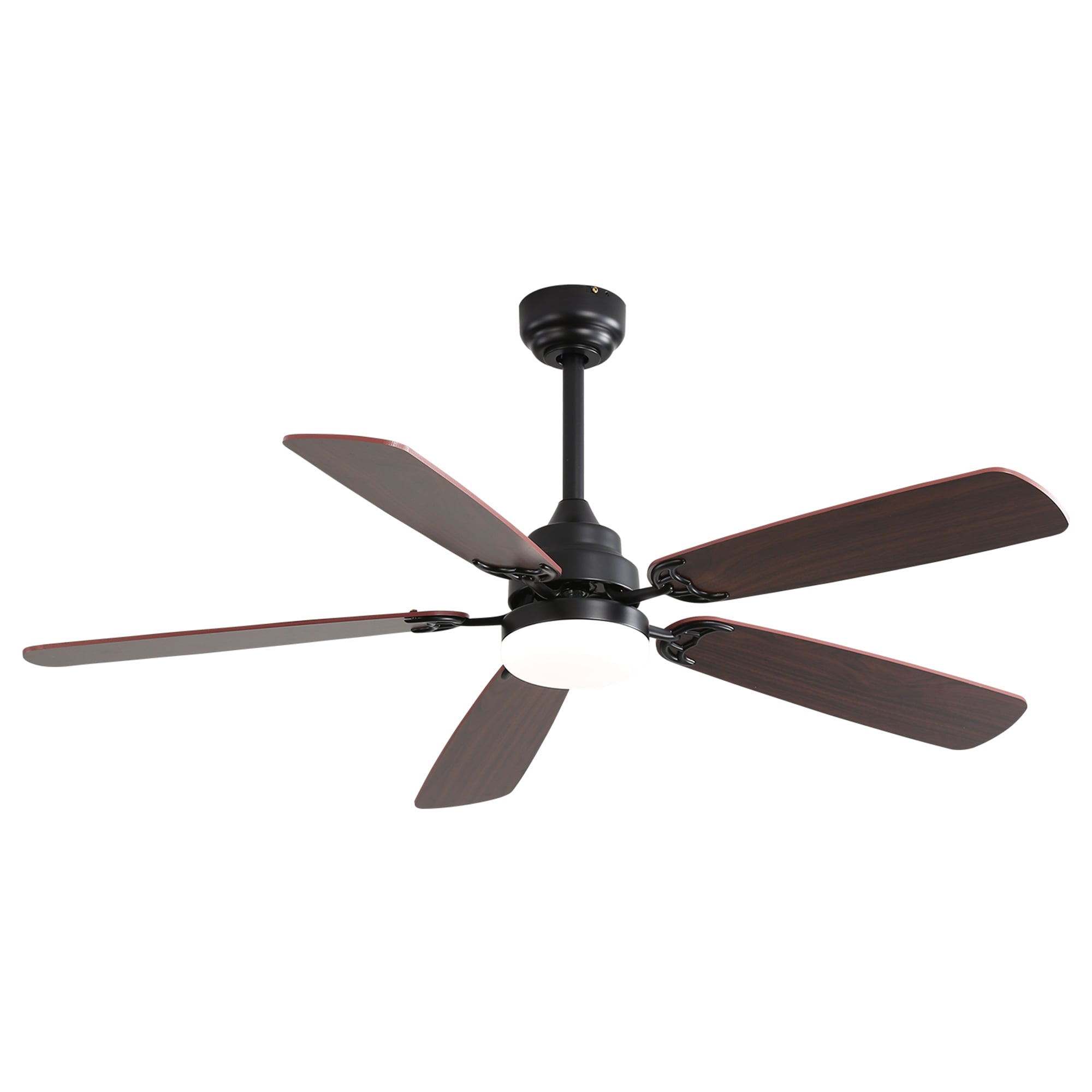 BABOOM BOM-P189484-OR 52-in Black + Brown with MDF Blades Ceiling Fan With Light - Remote Included ( 5 -Blade )