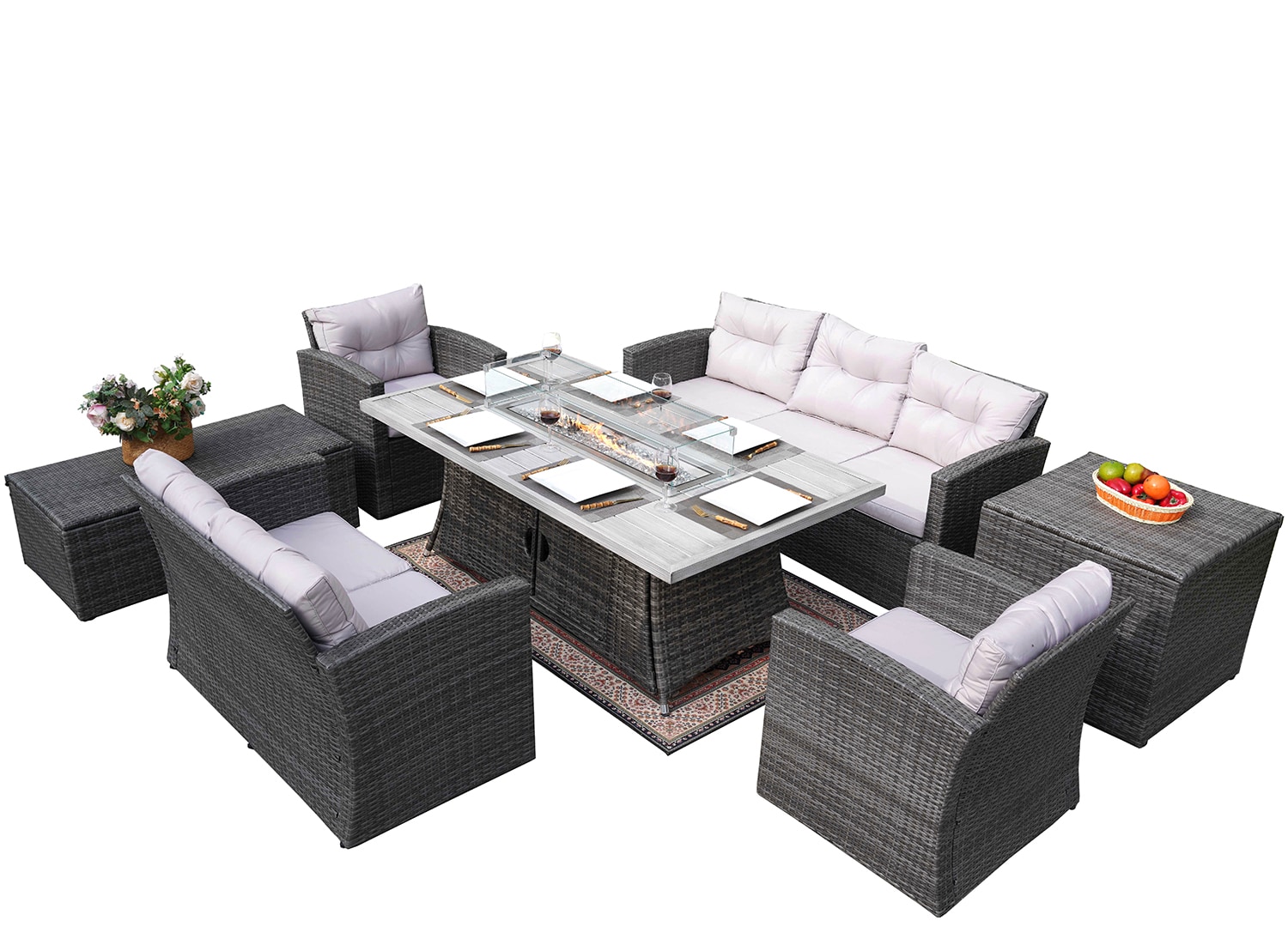Direct Wicker DWG-1506RA-GR Patio-Conversation-Sets - View #4