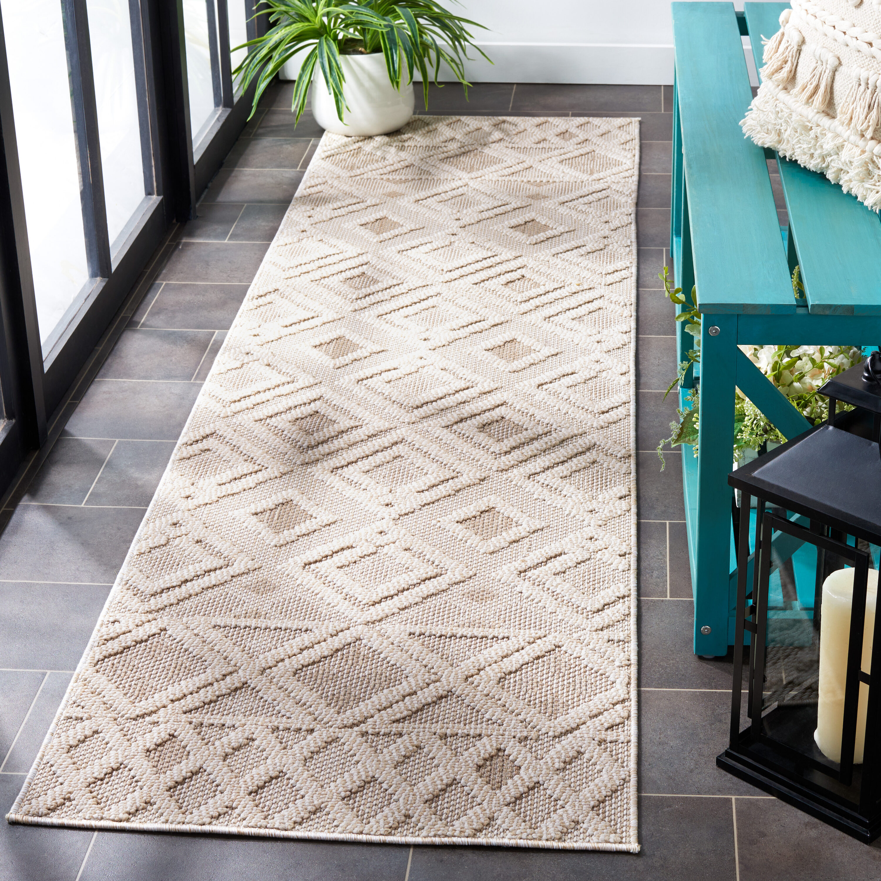 Global 404B Beige/Ivory 2 x 8 Rectangular Runner rug