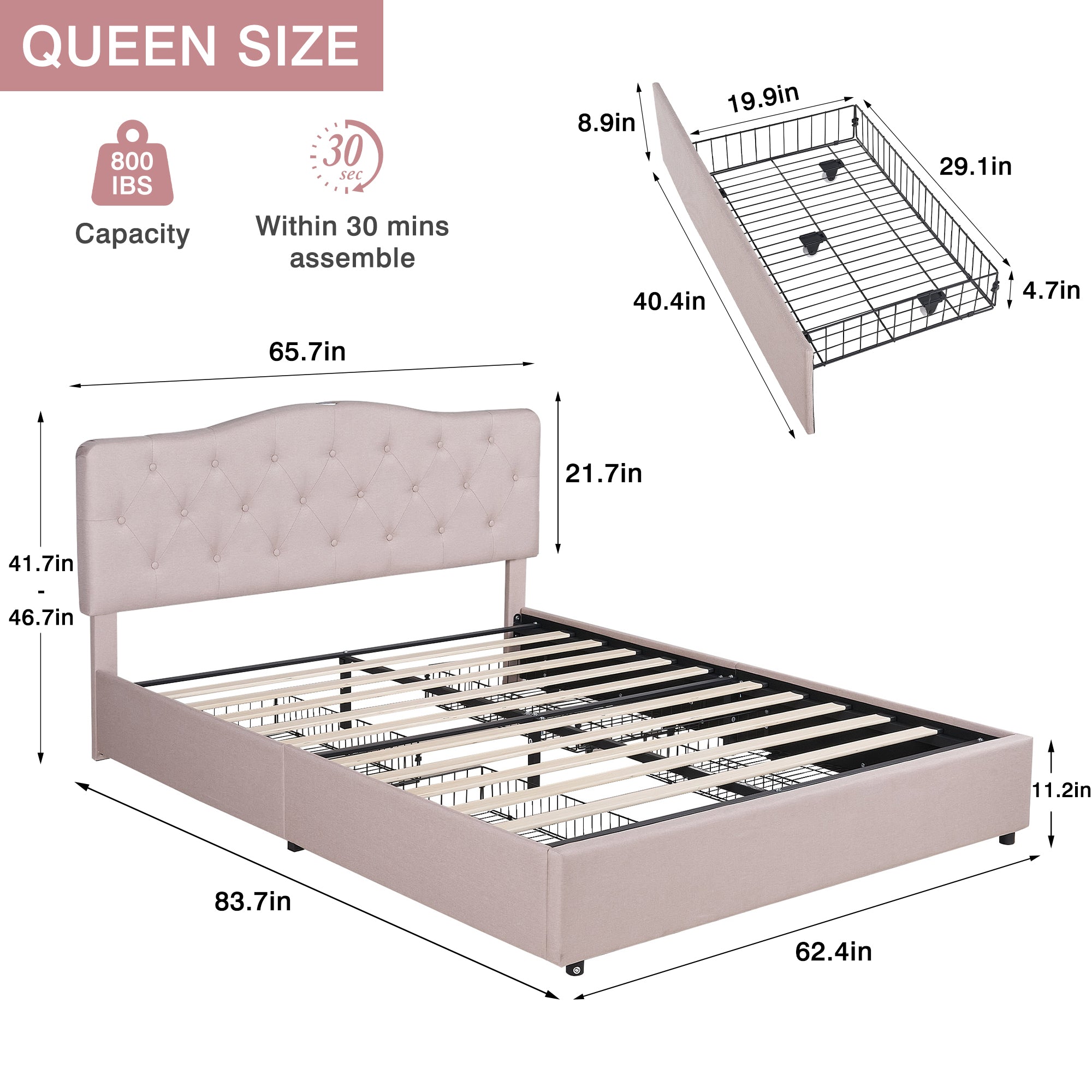 Vecelo LOE-RQ04-UP-BGE beds - View #3