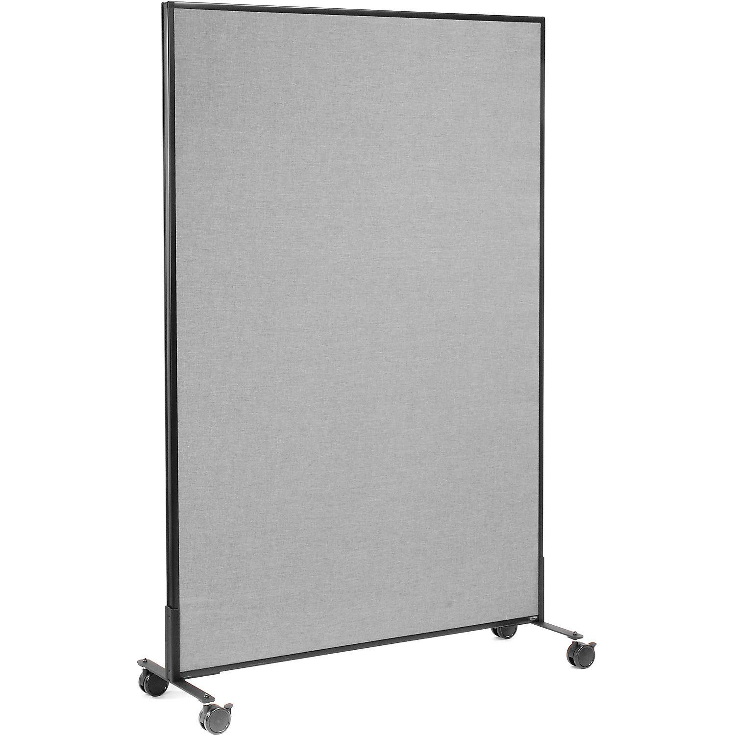 Global Industrial 695789MGY 48-14-inW x 99-inH Mobile Office Partition Panel Gray