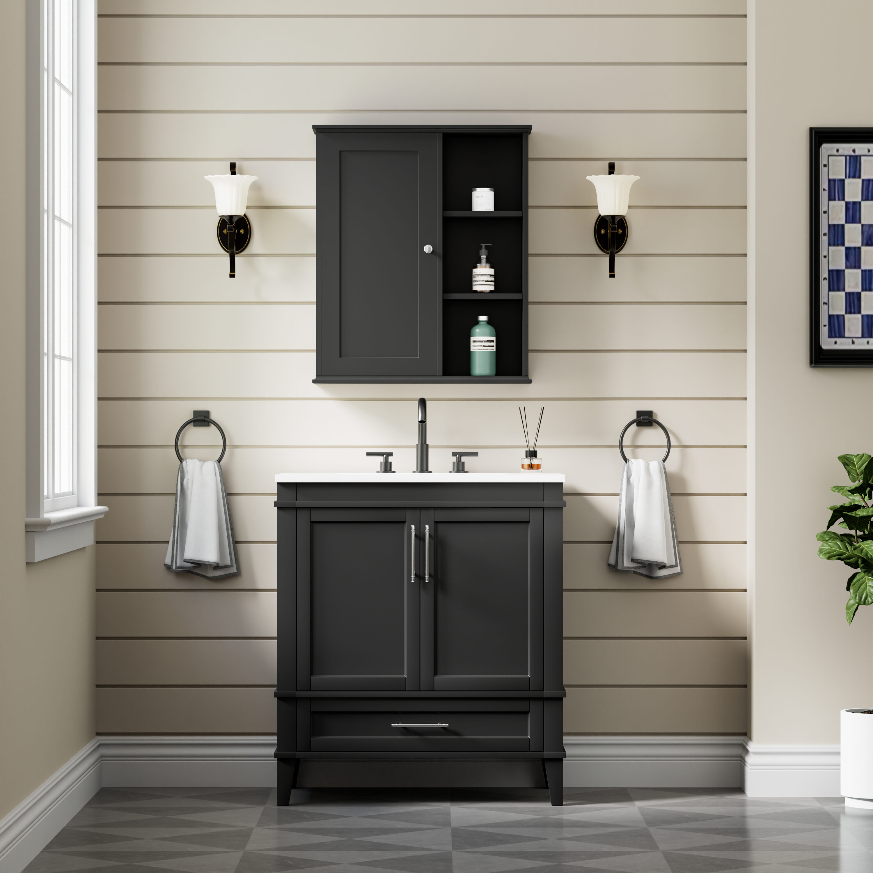 WELLFOR GFKM3C-B Bathroom-Wall-Cabinets - View #12