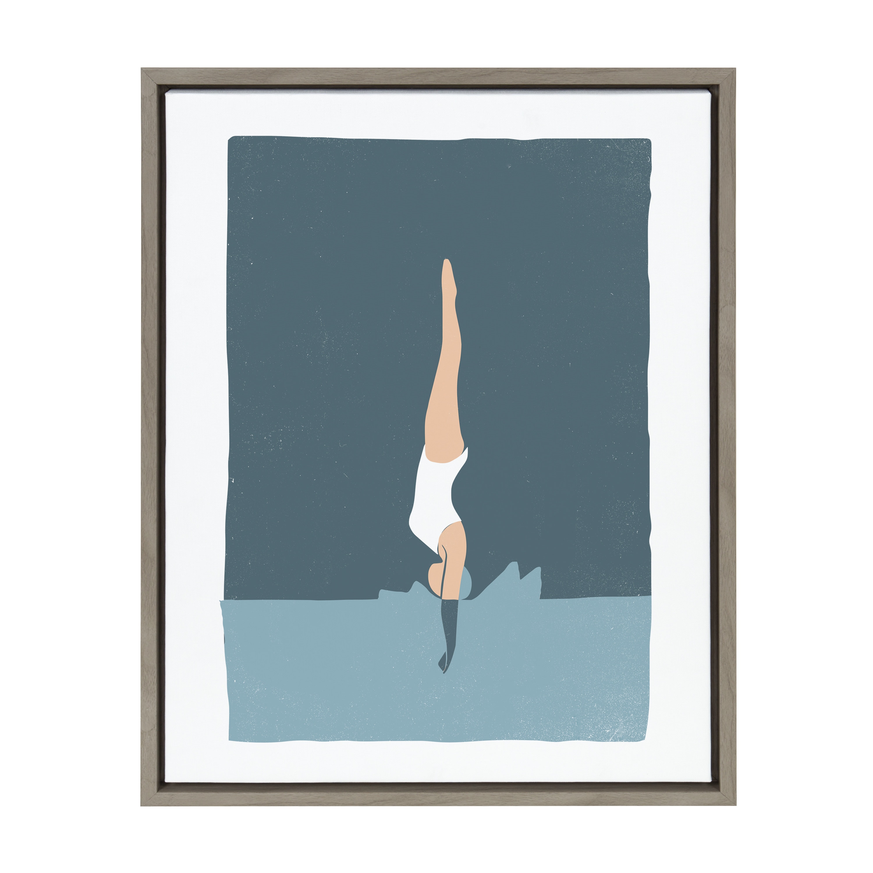 Kate and Laurel 219413 Splash Rocket Jack (Simon West) Gray Framed 24-in H x 18-in W Sports Print on Canvas