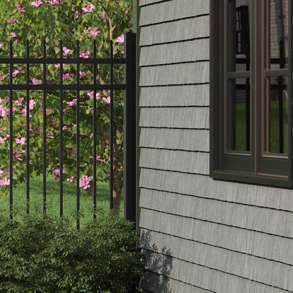 Freedom 9-ft H x 2-1/2-in W Black Aluminum Decorative Line Fence Post