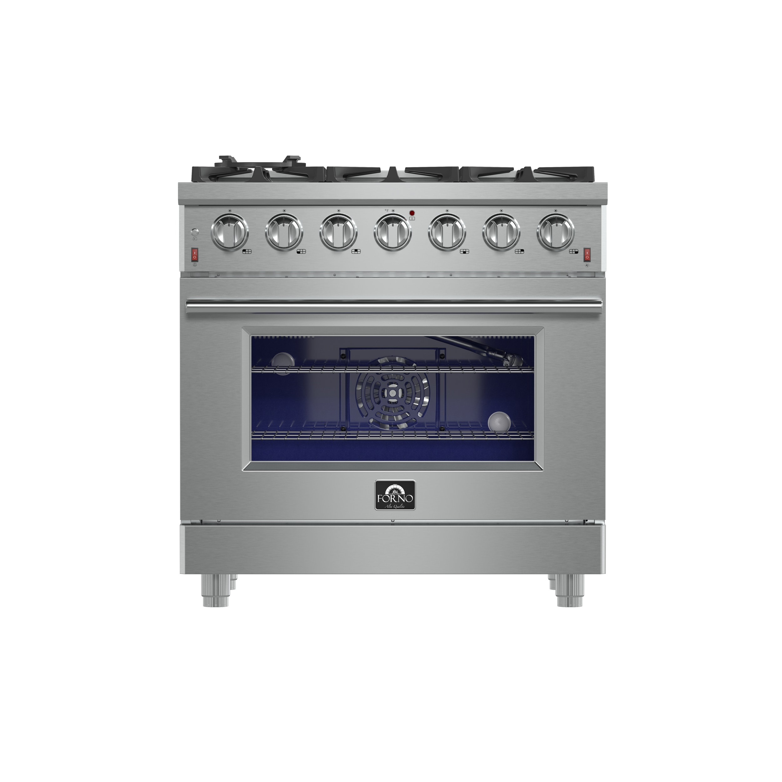 FORNO FFSGS6239-36 Massimo 36-in 6 burners 5.36-cu ft Air Fry Convection Oven Freestanding Natural Gas Range ( Stainless steel )