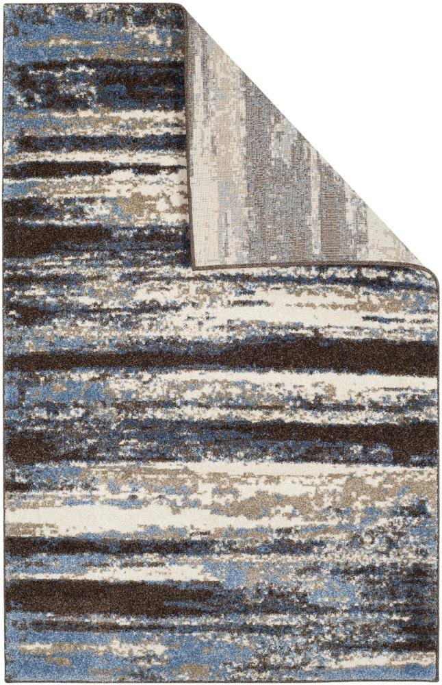 Abstract Multicolor Shag Synthetic Area Rug 6' x 9'