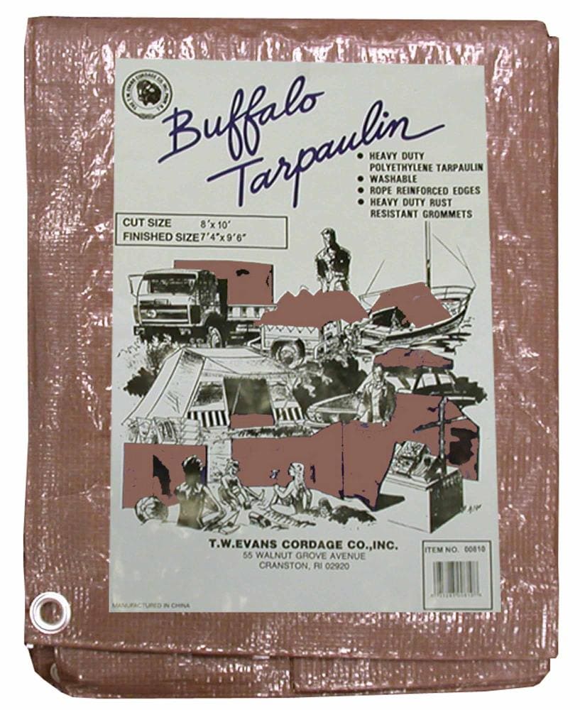 T.W. Evans Cordage B1220 Brown Buffalo Tarpaulin 4 mil Paper/Plastic 20-ft x 12-ft Drop Cloth