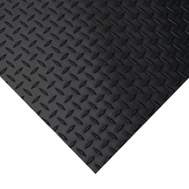 Rubber-Cal Diamond Plate Rubber Flooring Rolls, 3mm x 4ft x 2ft Rolls, Black