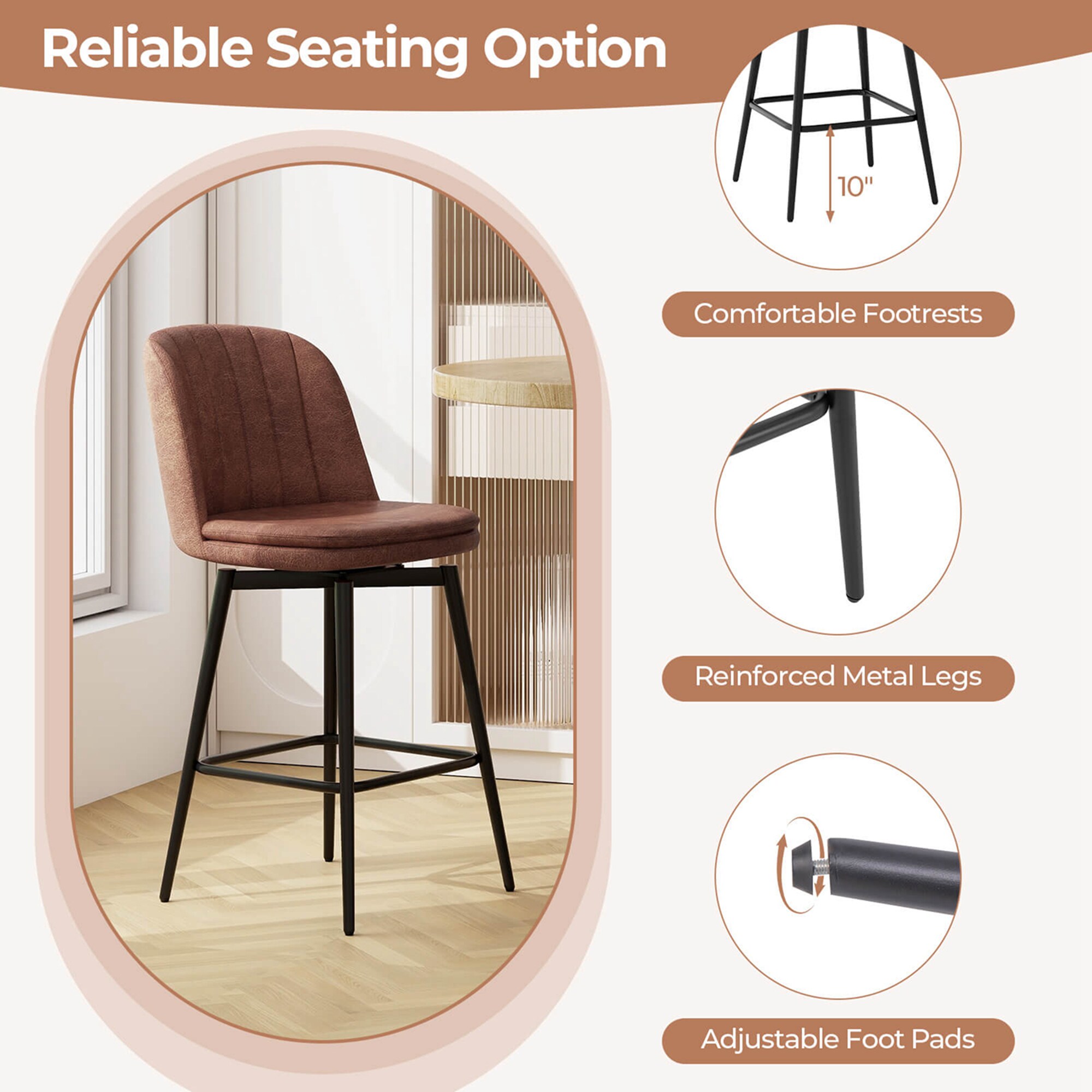 Costway HCST02691 stools - View #5