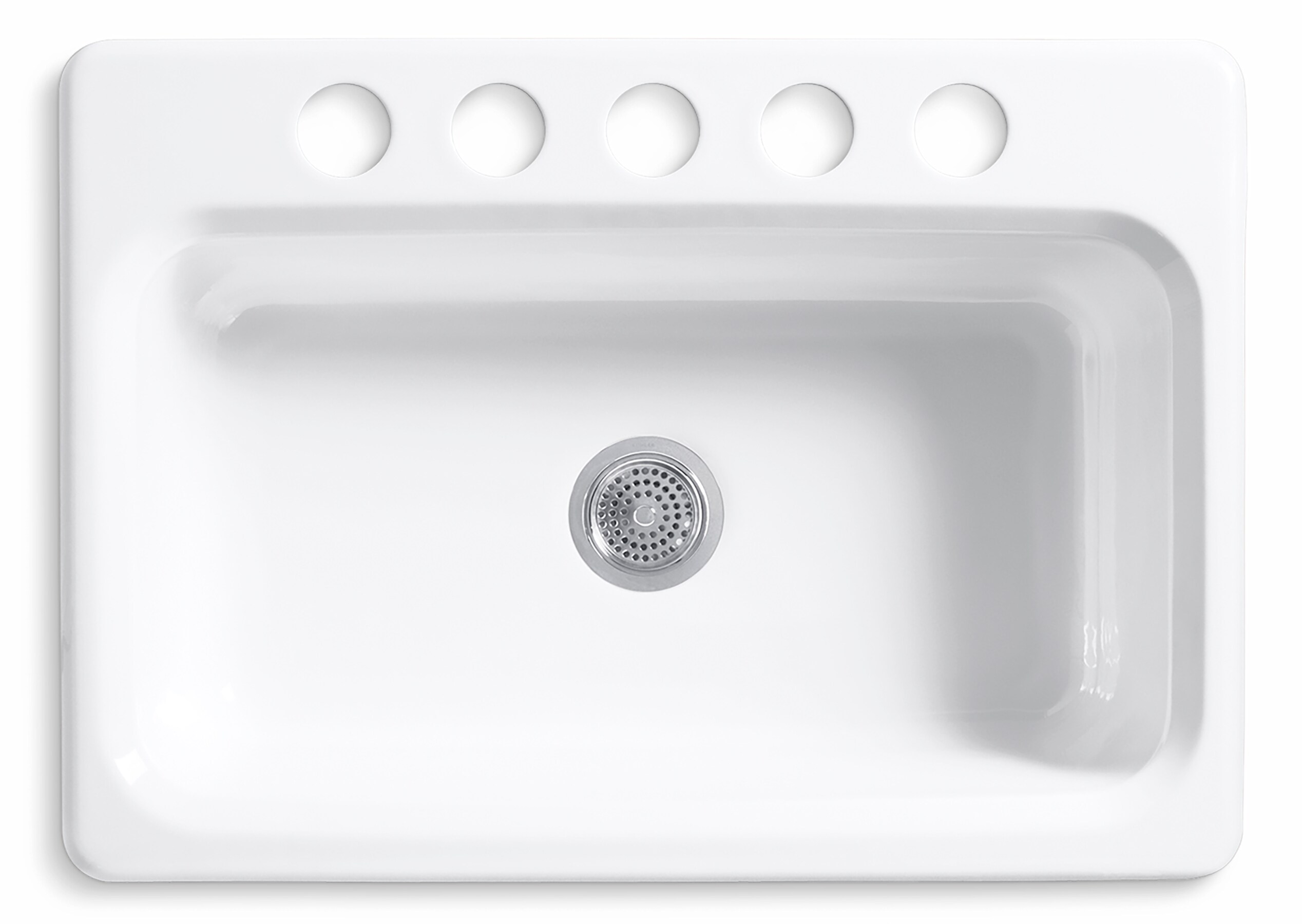 KOHLER Bakersfield Undermount 31 in x 22 in White Cast Iron Single Bowl 5 Hole Kitchen Sink in the Kitchen Sinks department at Lowes