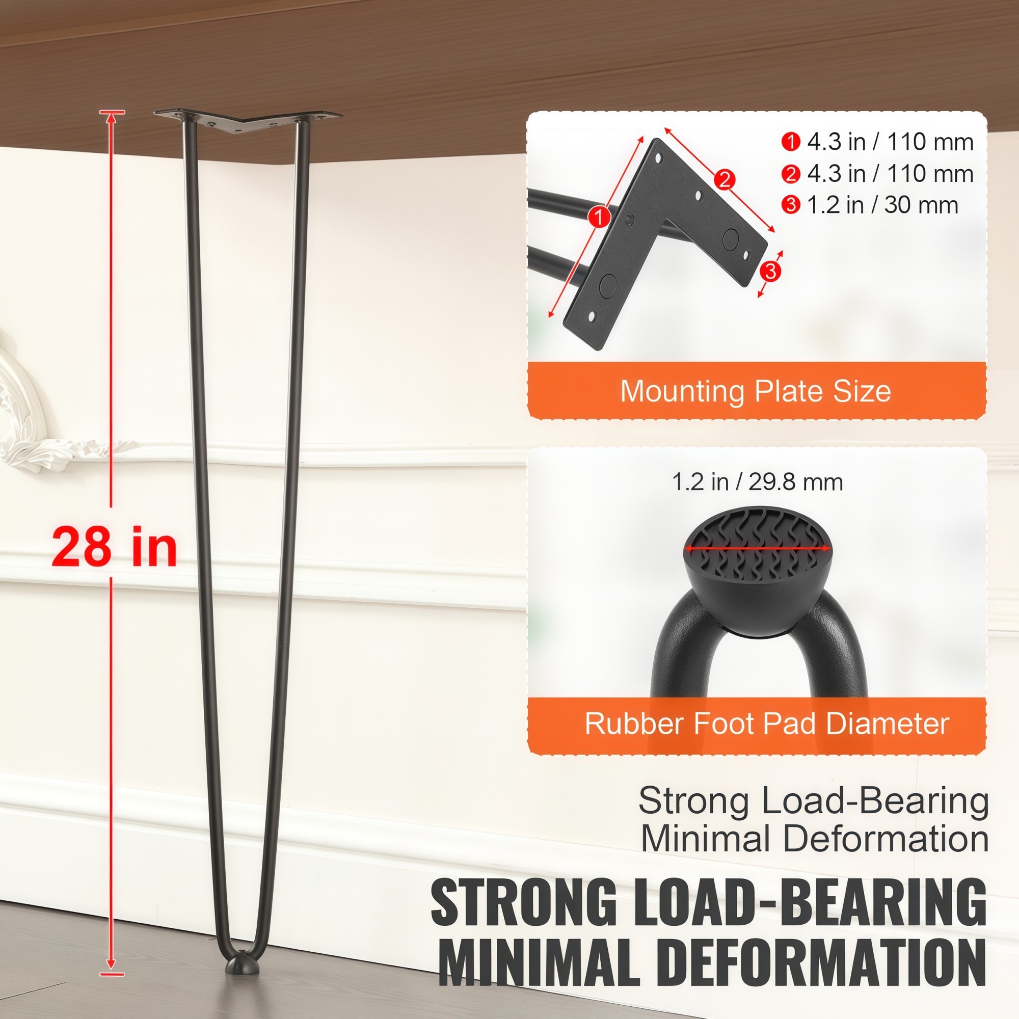 Numhew NHSEAN5092 Wood-Table-Legs - View #3
