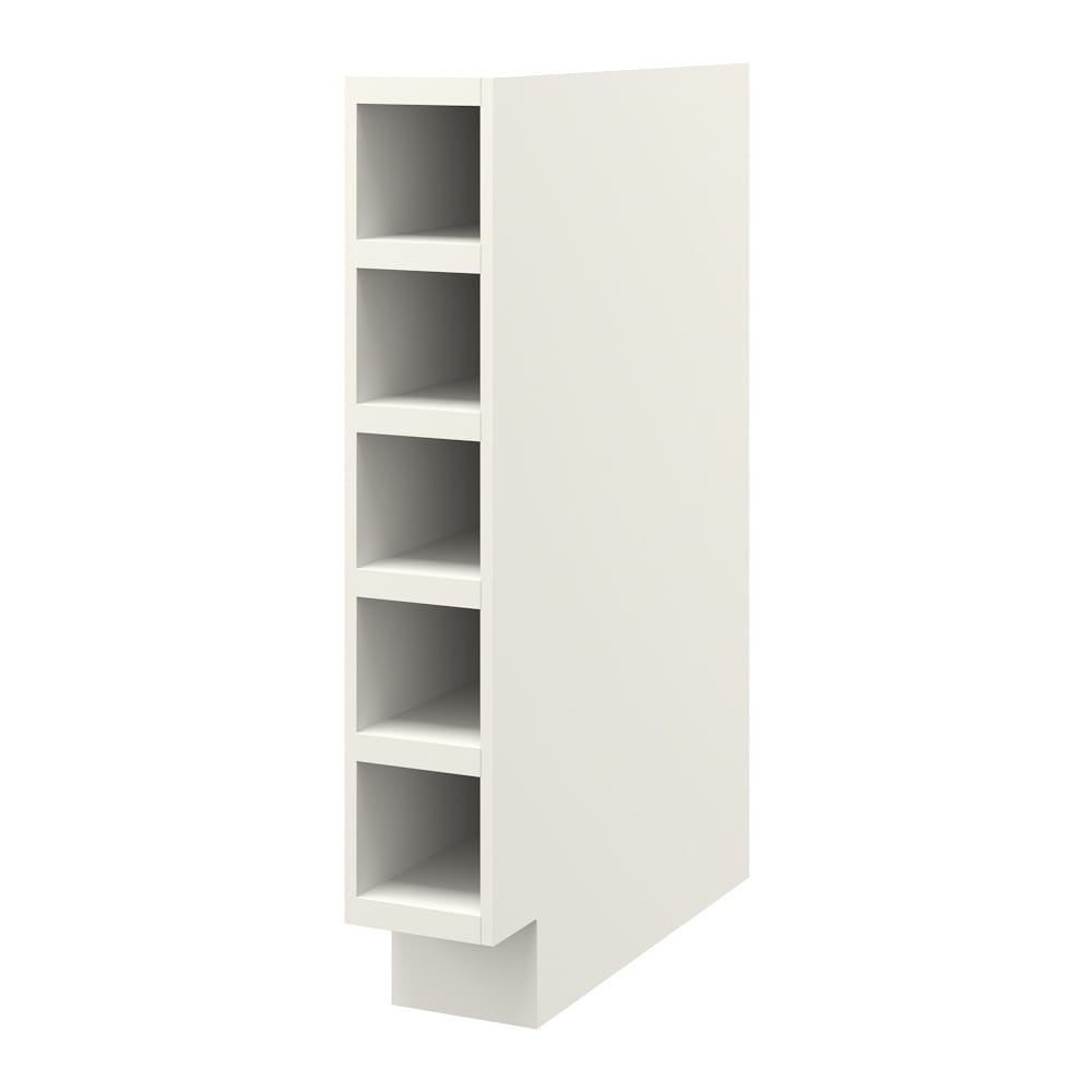Glenloch 6-in W x 34.5-in H x 24-in D Pewter Painted Open Cube Organizer Base Fully Assembled Cabinet Flat Panel in White | - allen + roth 57747GL