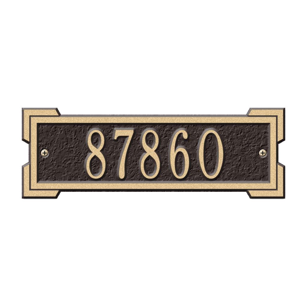 Whitehall 1025OG 3-1/8-in H x 9-1/8-in W Bronze/Gold Aluminum Address plaque
