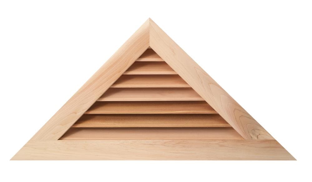 AWSCO RPITCHL812-6V 58.5-in x 19.5-in Raw Redwood Triangle Wood Gable Louver Vent