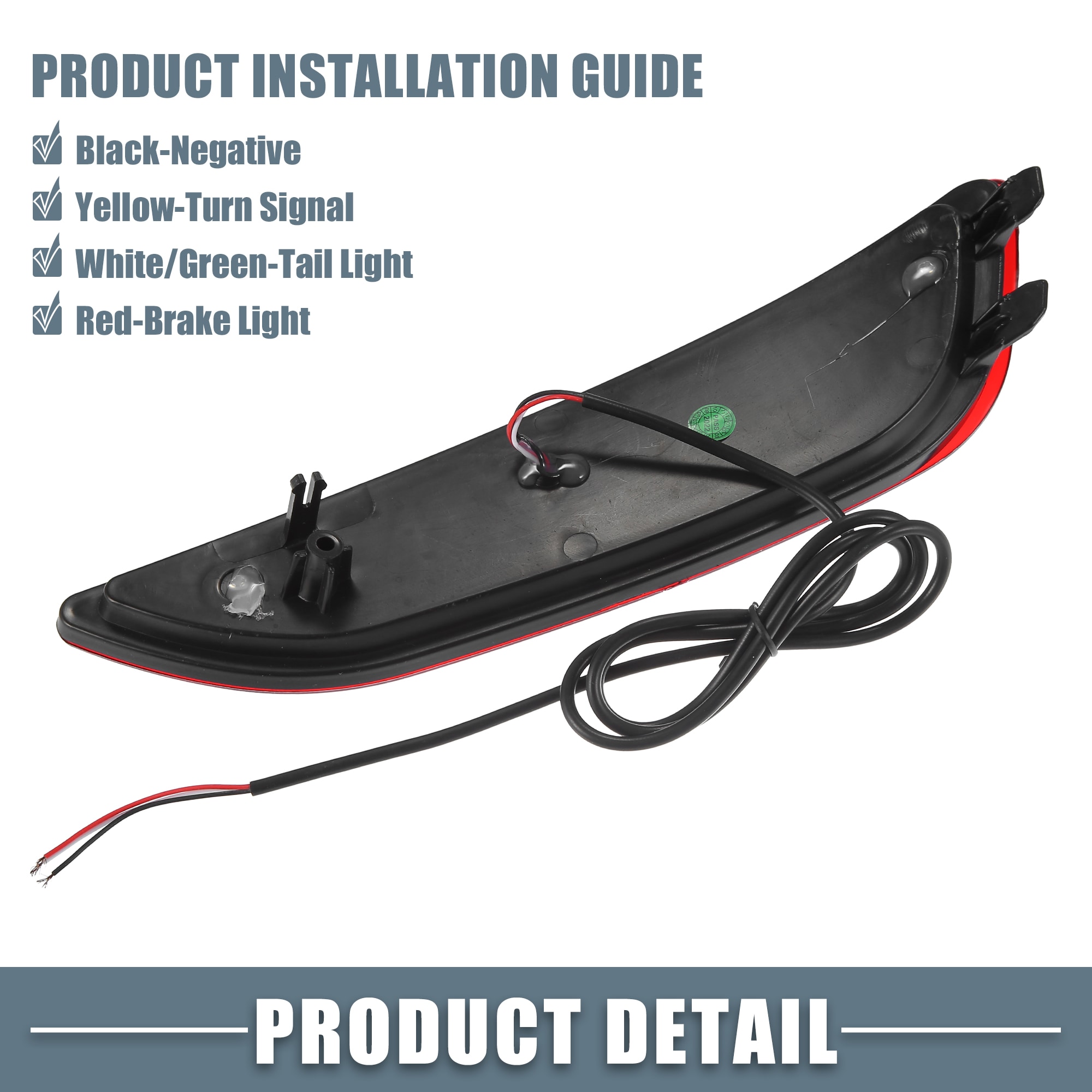 For 2017-2021 Jeep Compass Rear Left & Right Bumper Reflector Marker