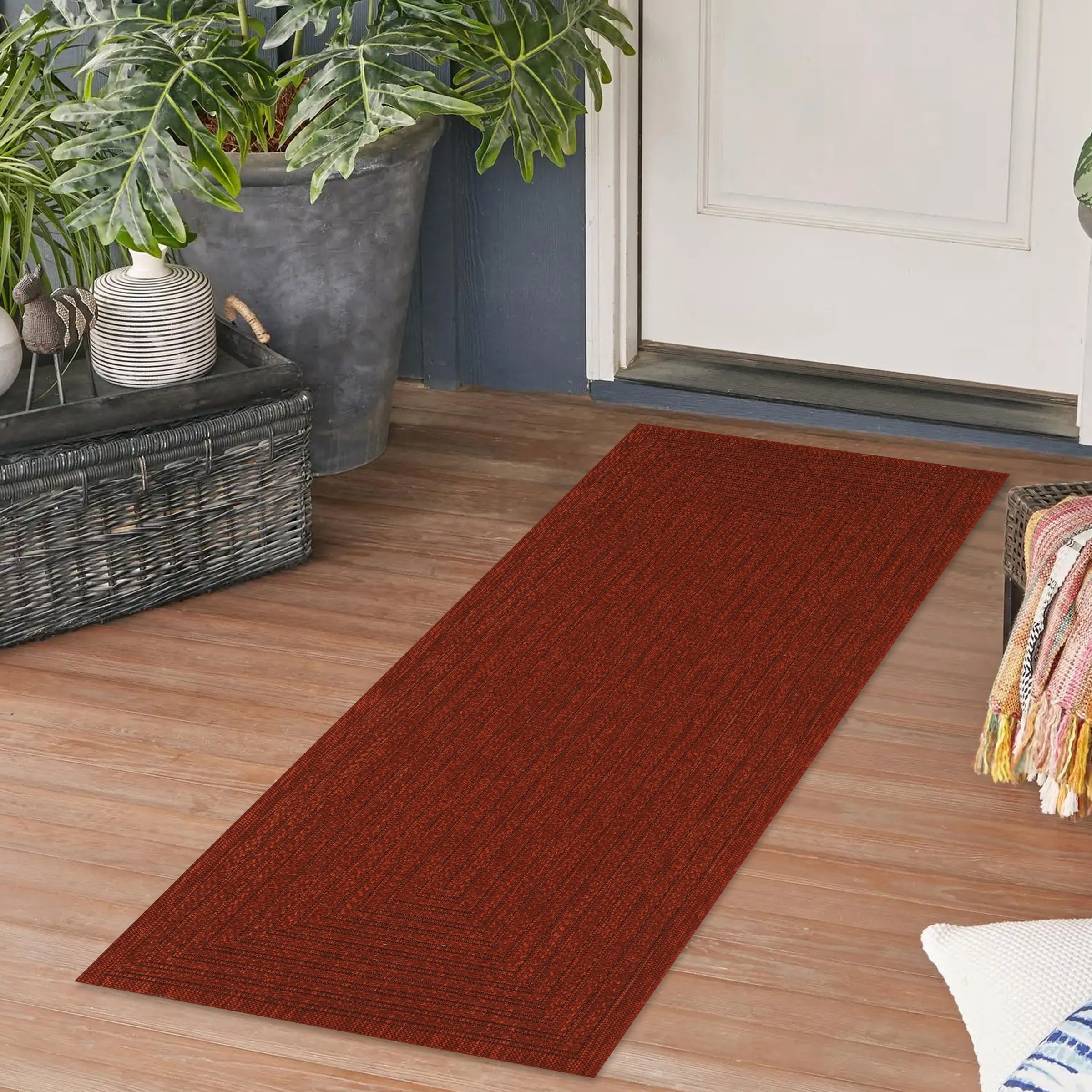 Playa Rug PLY-VIO-RED-2X8 2 x 8 (ft) Sisal Viola-Red Rectangular Indoor/Outdoor Solid Area rug