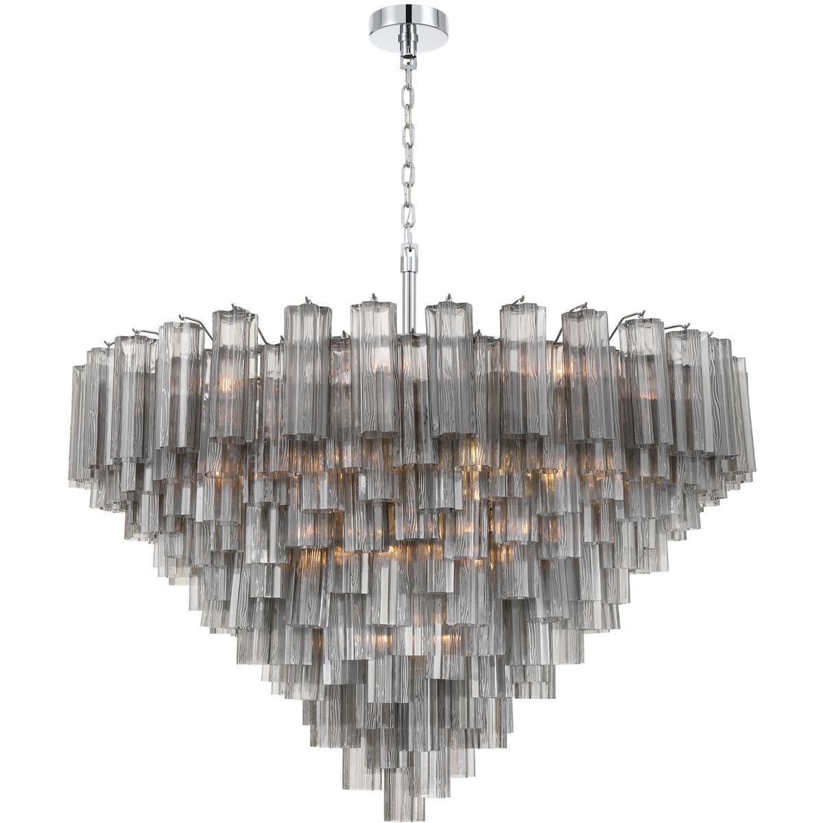 Crystorama  ADD-327-CH-SM Addis 28 Light 49 inch Polished Chrome Chandelier Ceiling Light