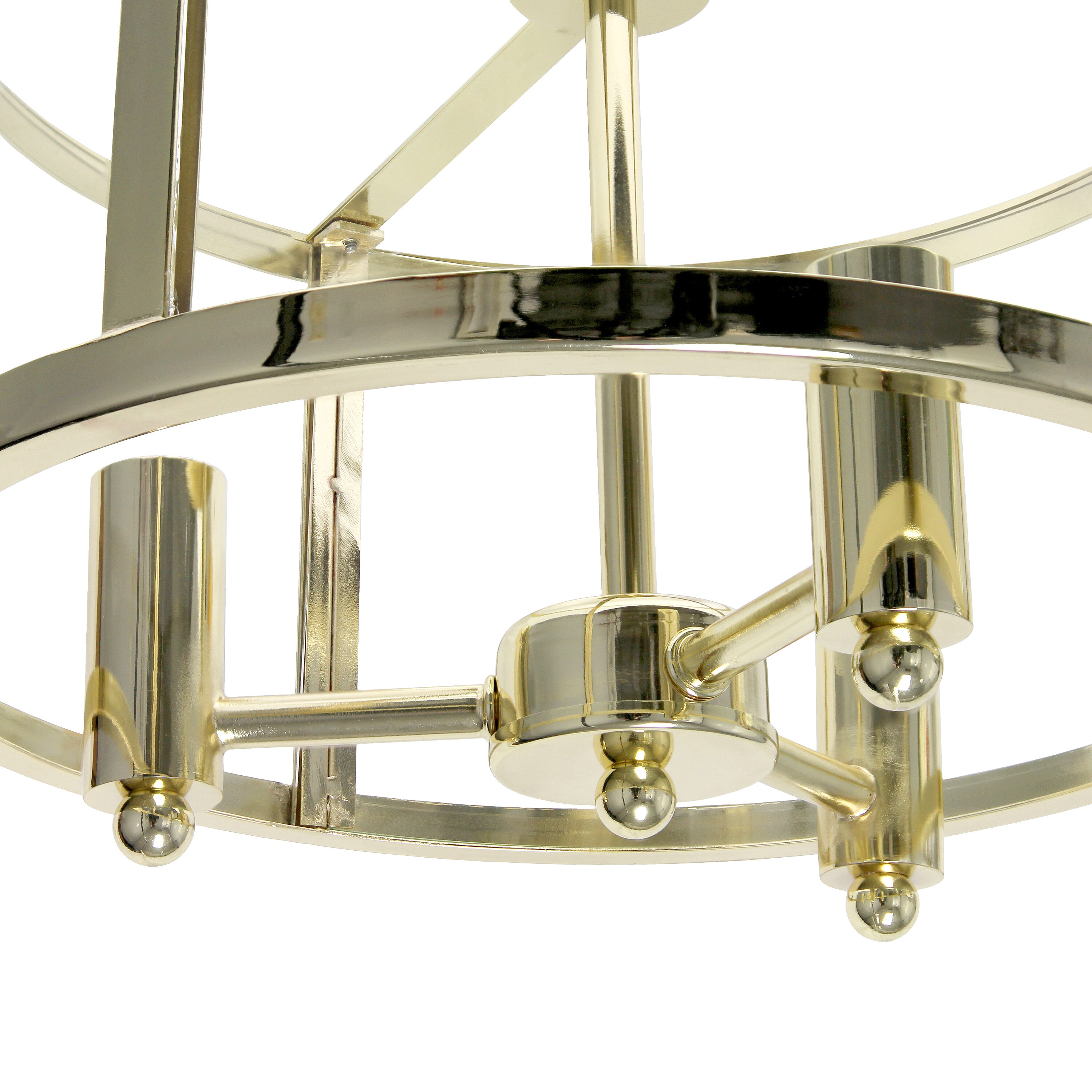 Vintage Gold 13'' Glass Semi-Flushmount Ceiling Light with Iron Accents