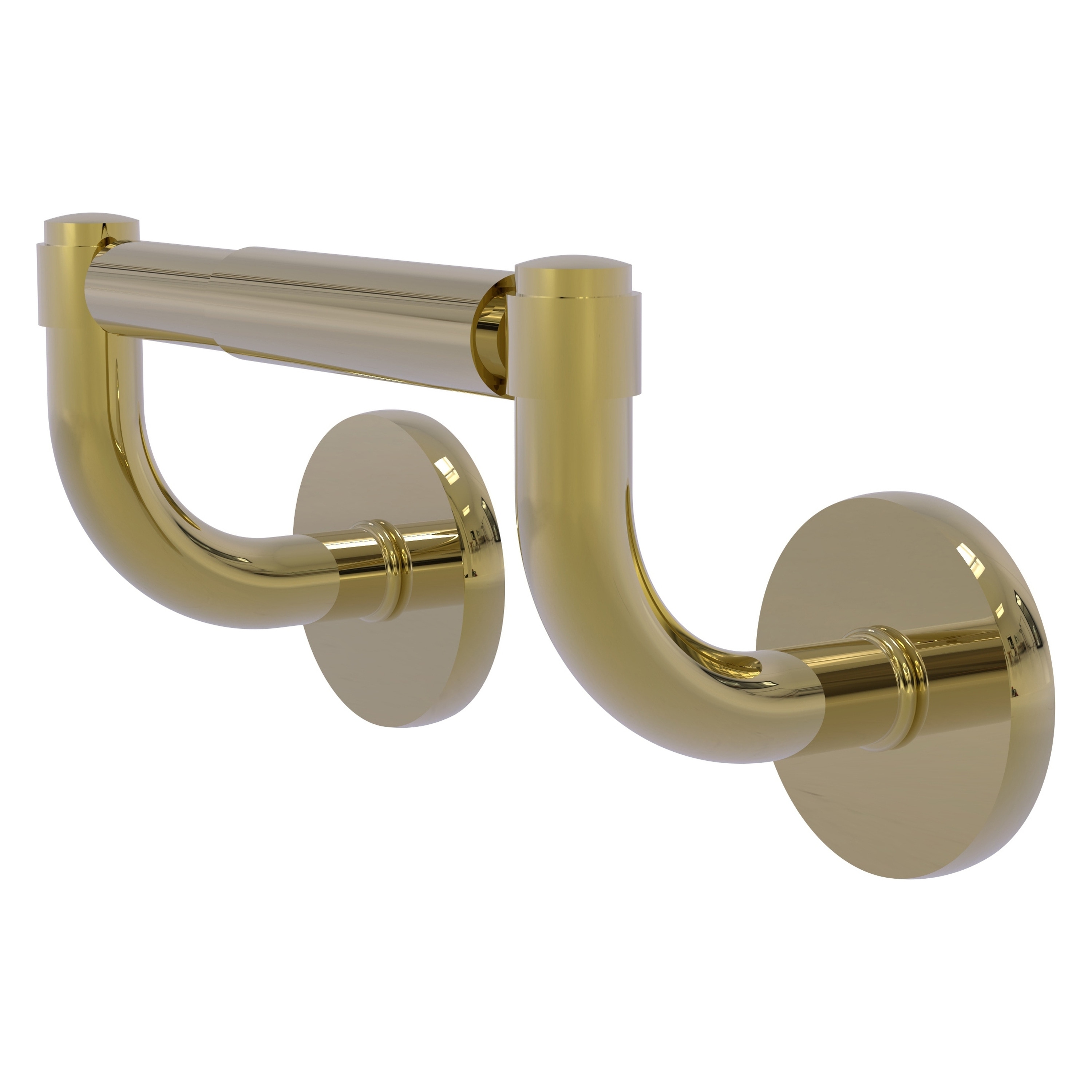 Allied Brass RM-24-UNL Remi Unlacquered Brass Wall mount Double post Toilet Paper Holder 1 -Rolls with Storage