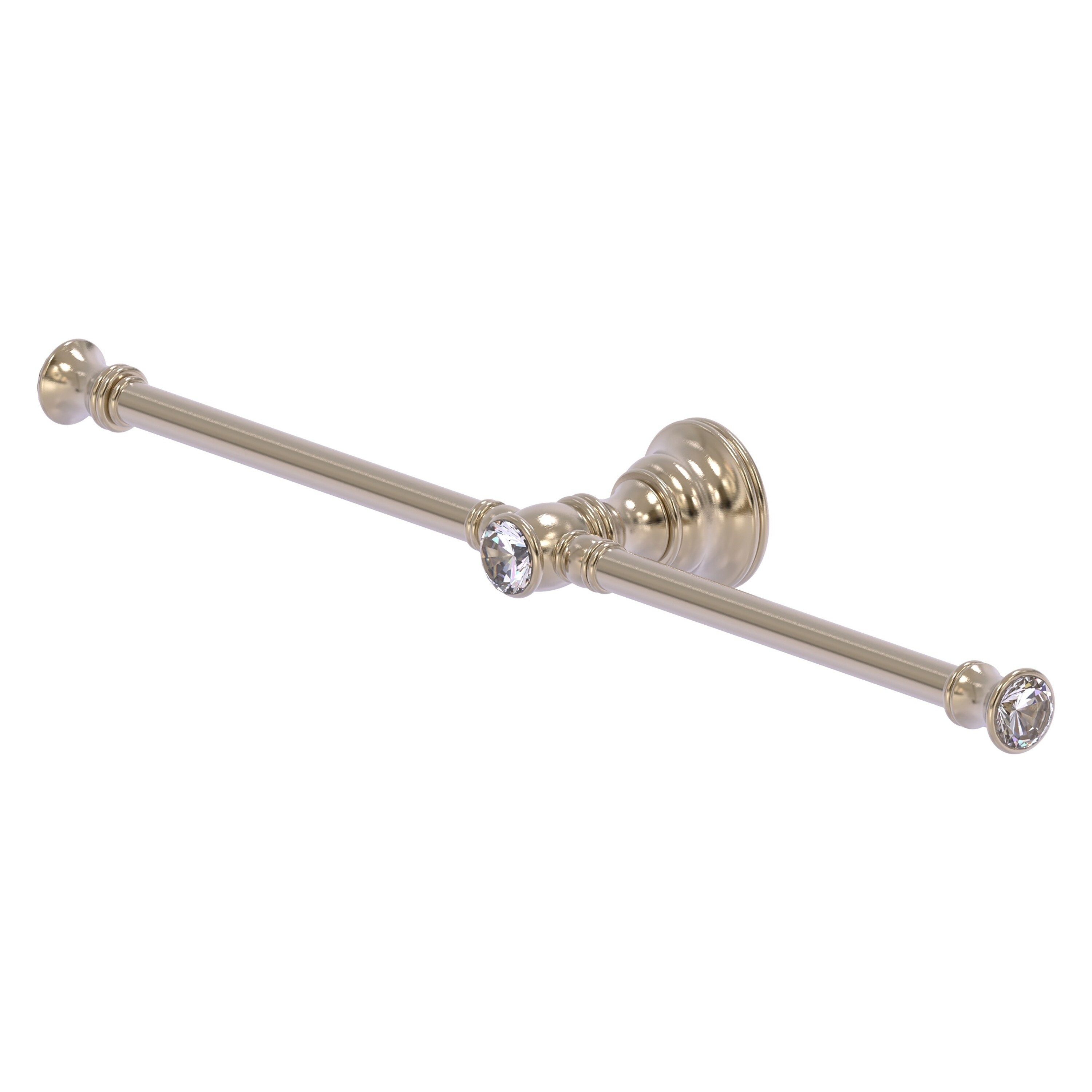 Allied Brass CC-HTB-2-PEW Carolina Crystal 15-in double Antique Pewter Wall mount Double Towel Bar