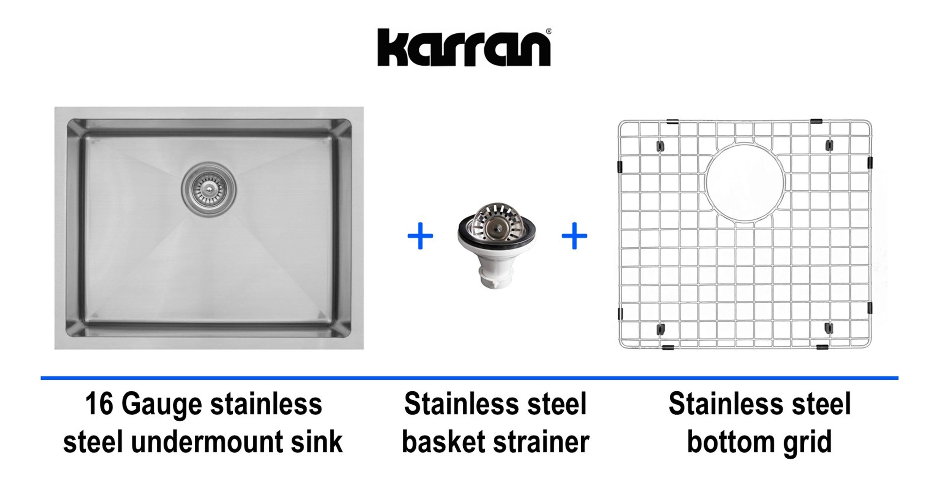 Elite 23" Stainless Steel Single Bowl Undermount Kitchen Sink