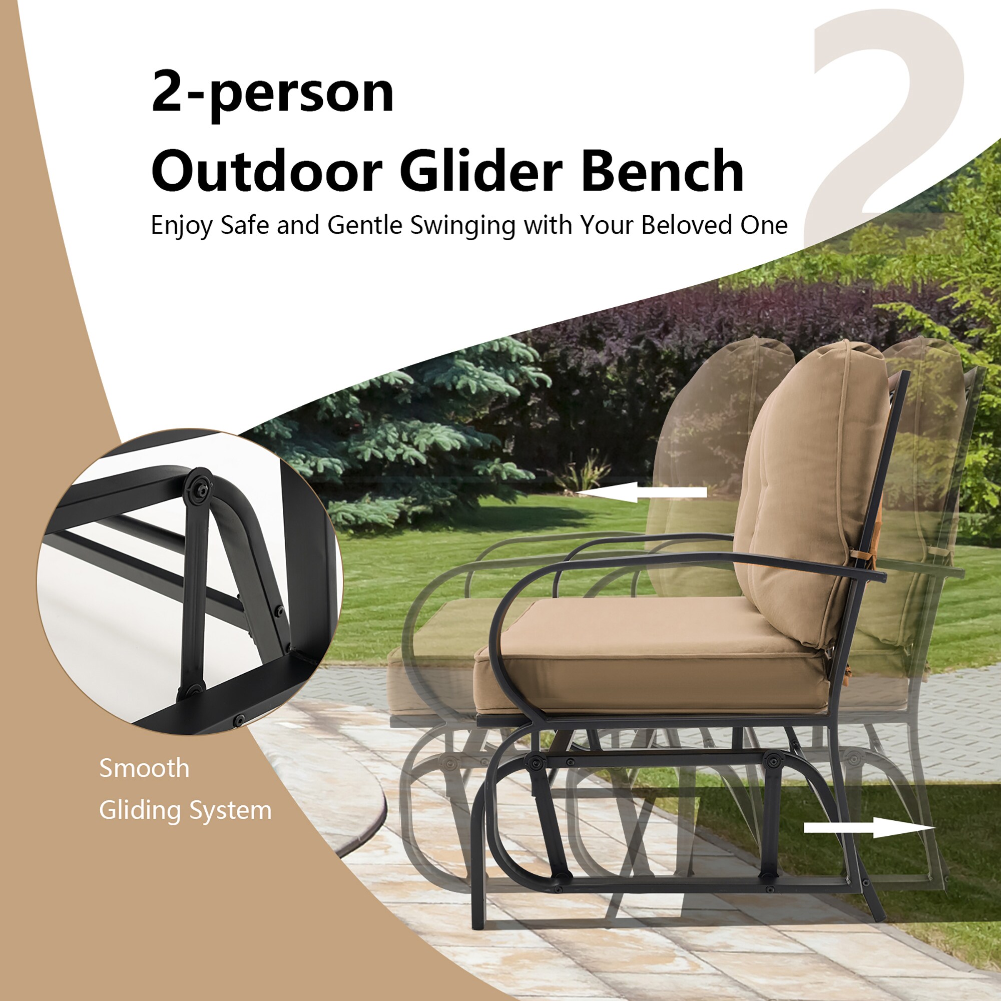 Outdoor glider bench discount lowes