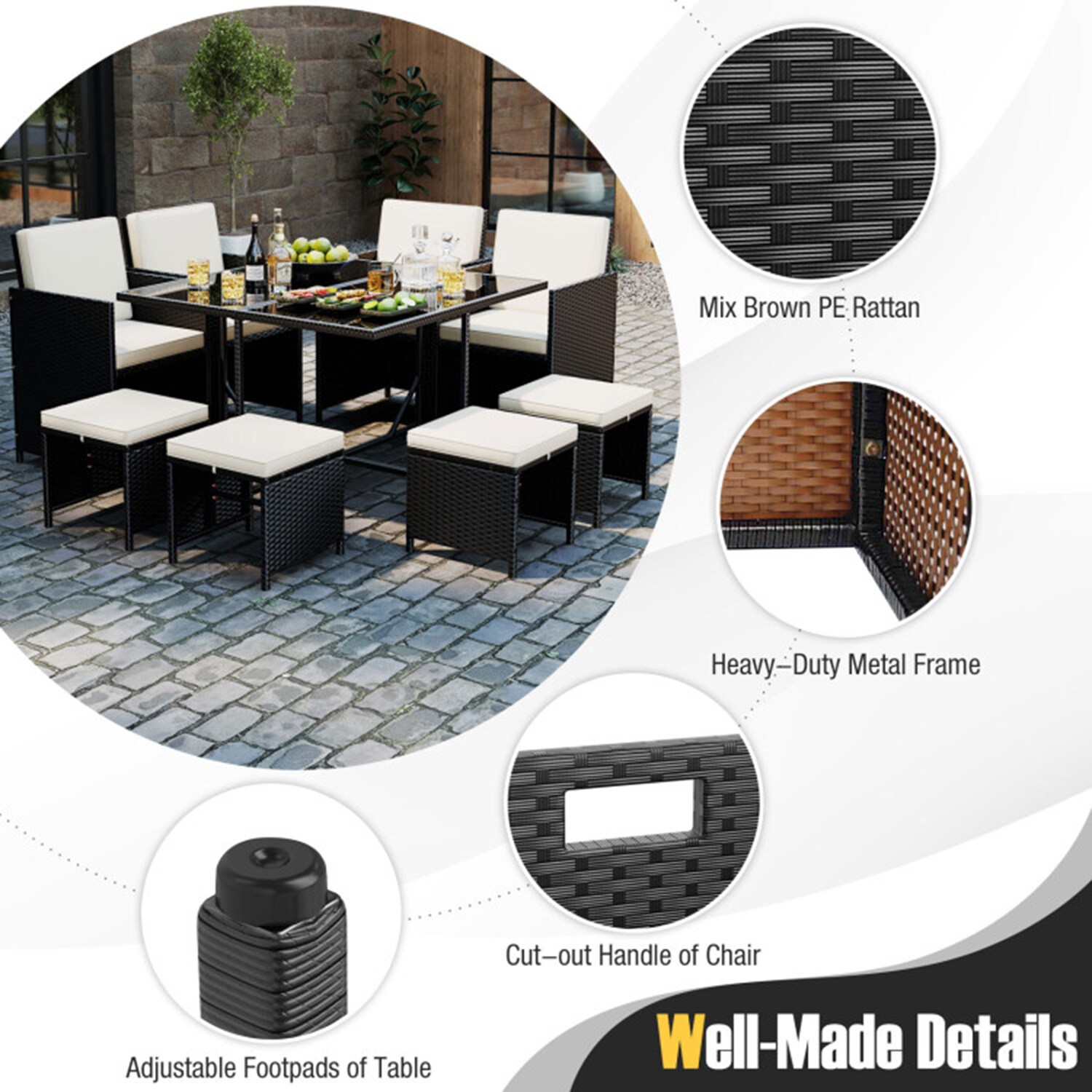 Mondawe MO-HW4020WH Patio-Conversation-Sets - View #7