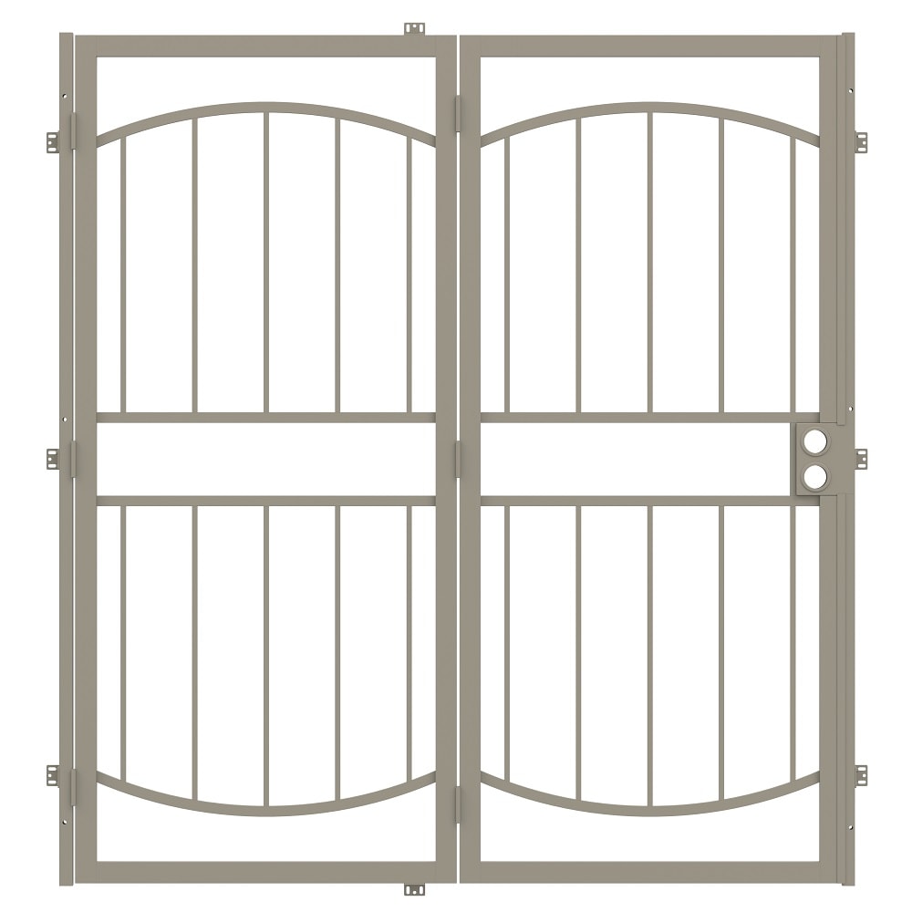 Gatehouse Security Patio Door 64-in X 81-in Almond Steel Surface Mount ...