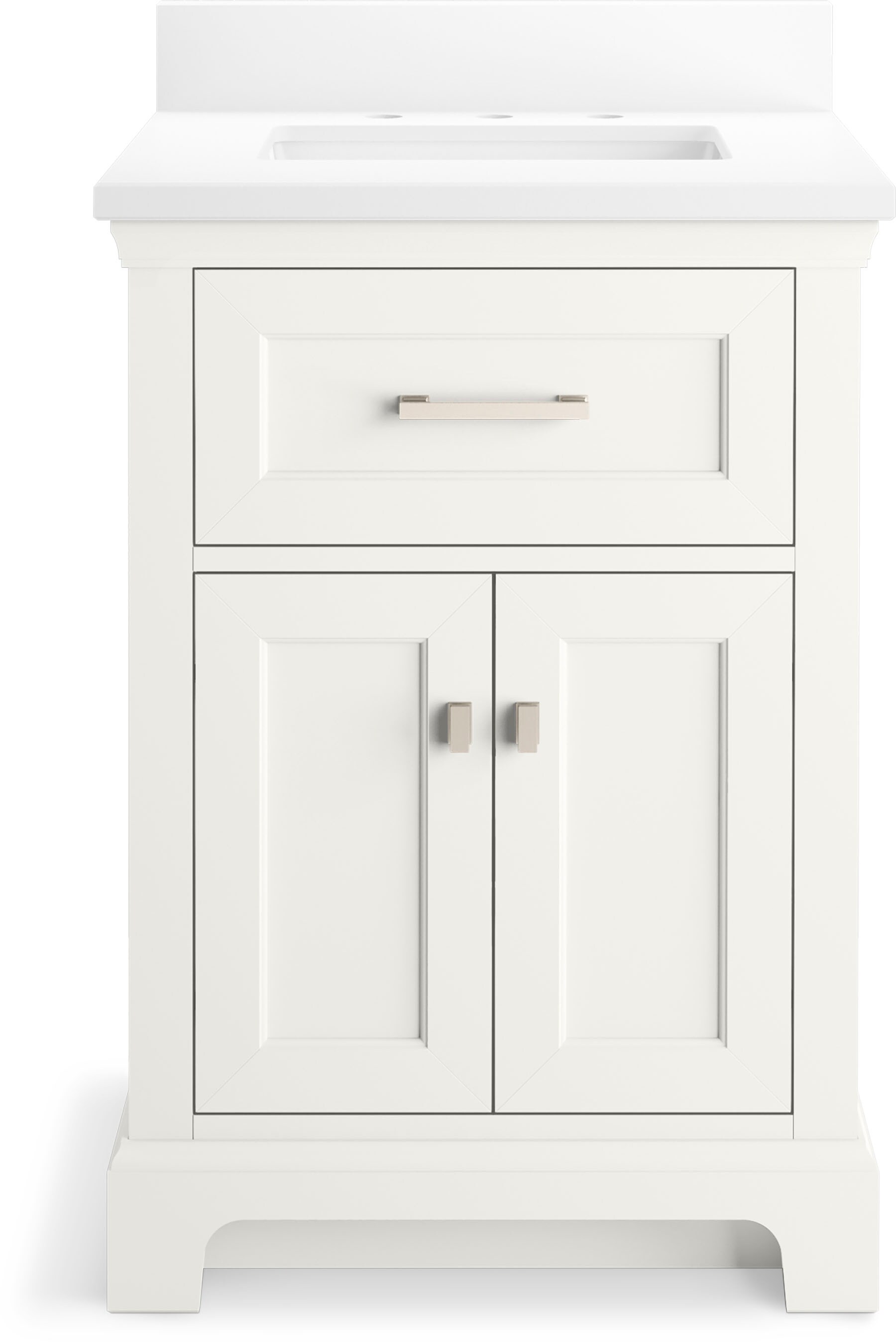 Charlemont 24" White Bathroom Vanity Cabinet with Quartz Top
