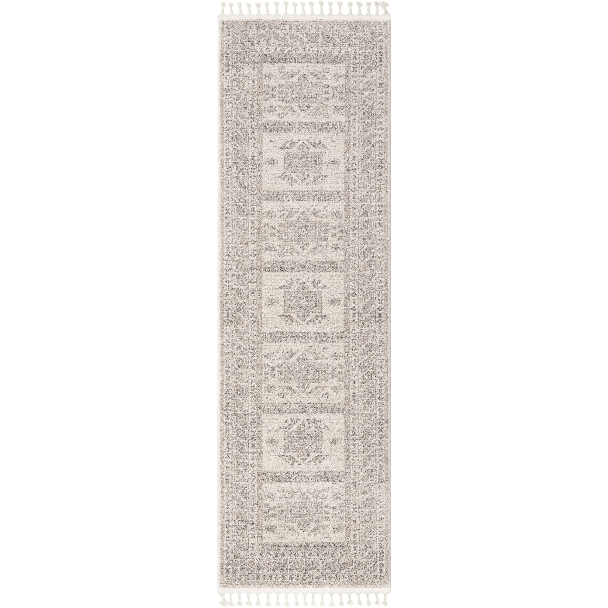 Carina Tribal Medallion Beige Synthetic Runner Rug - 2'7" x 9'3"