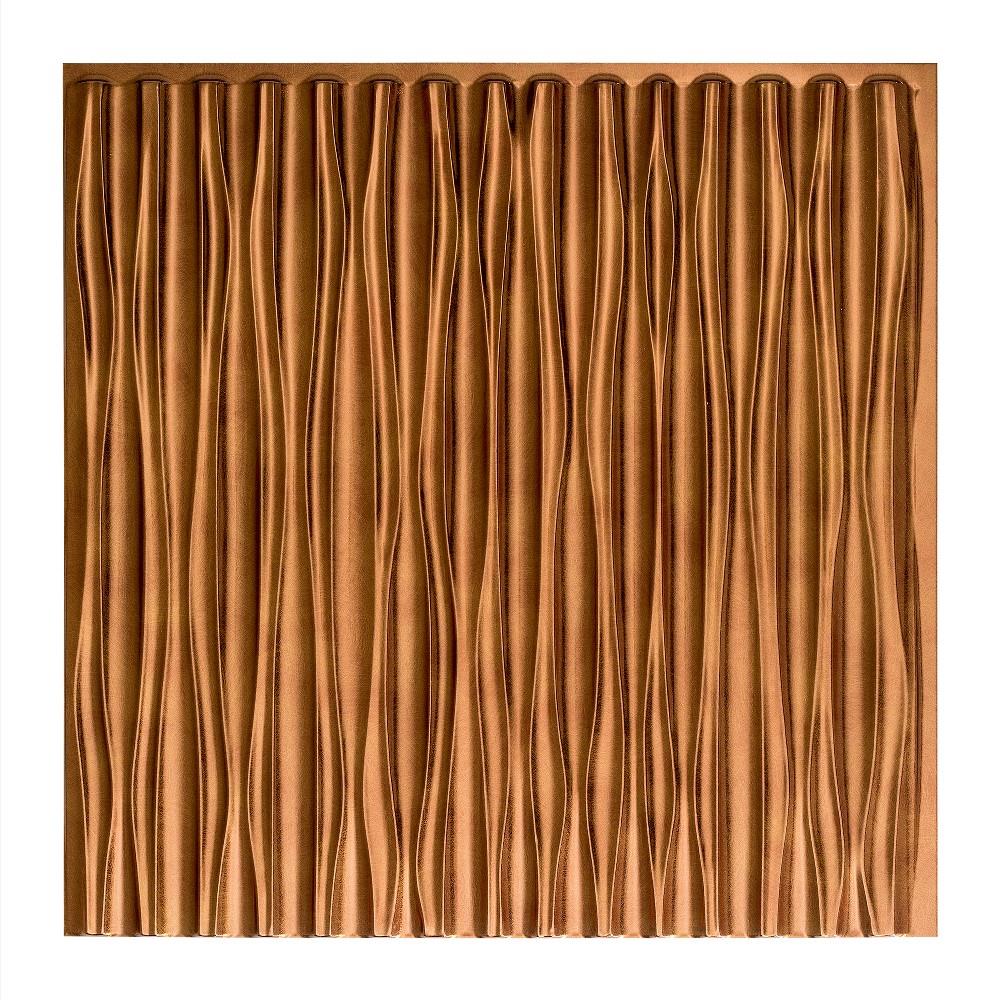 Fasade G70-31 24-in x 24-in Dunes Vertical Antique Bronze PVC Surface-mount Ceiling Tile (1-Pack, 4-sq ft / Case)