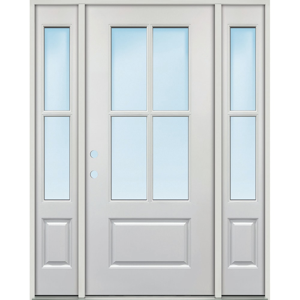 Greatview Doors FG528SL3612R-6 62-in x 80-in x 6-9/16-in Fiberglass 3/4 lite Right-hand inswing Unfinished Front Door with Sidelights Insulating core